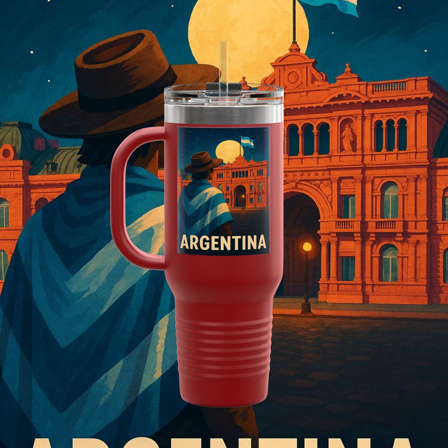 "taza de Viaje Aislada Argentina: Pasión, Tradición y Tierra de Sueños🔥🏞️"