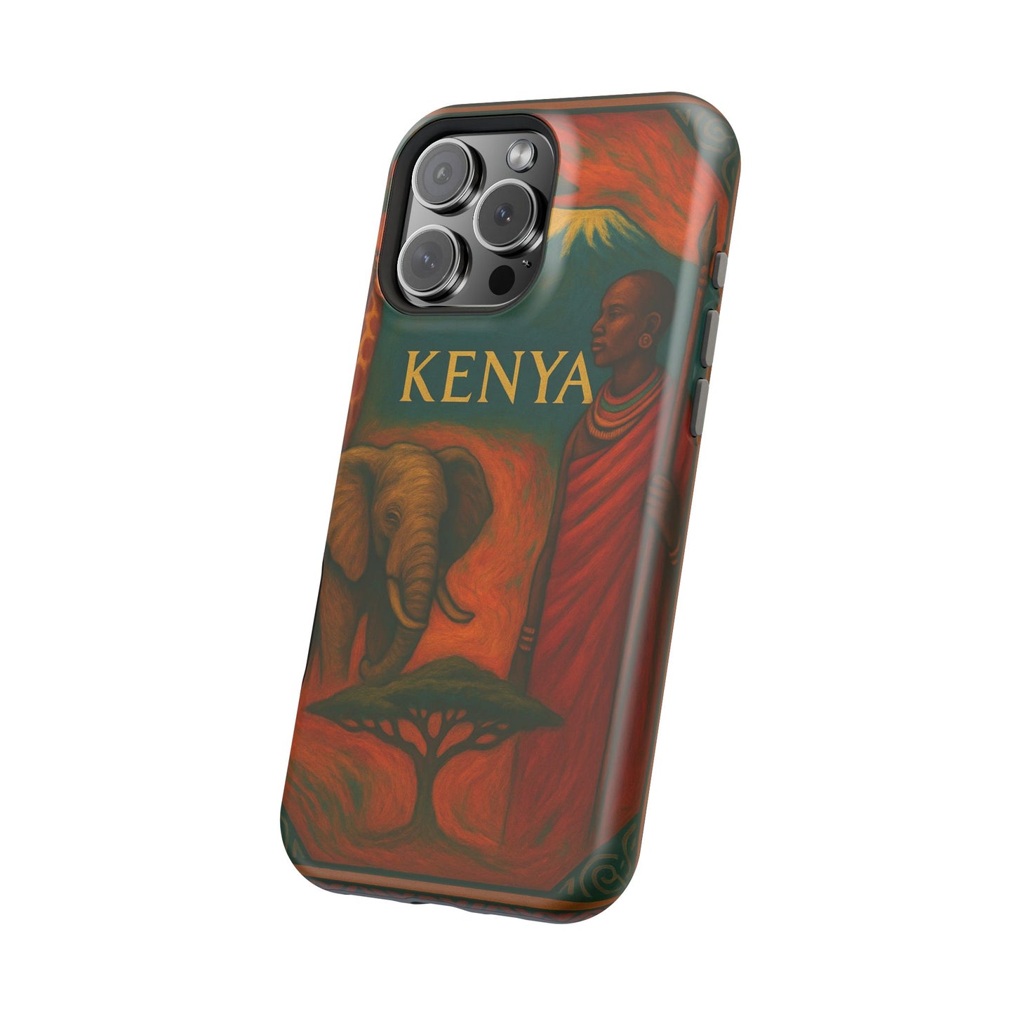 "Funda Magnética Reforzada Magnética Reforzada Kenia: Aventura Salvaje y Tierra de Horizontes Infinitos 🦁🌄🏕️"