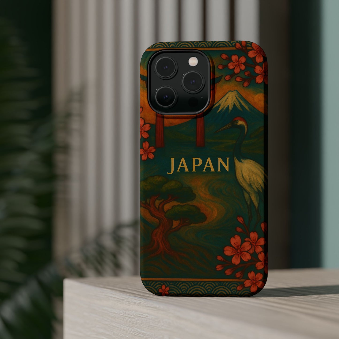 "Funda Magnética Reforzada Japón: Tradición entre Cerezos y Montañas 🌸⛩️🗻"