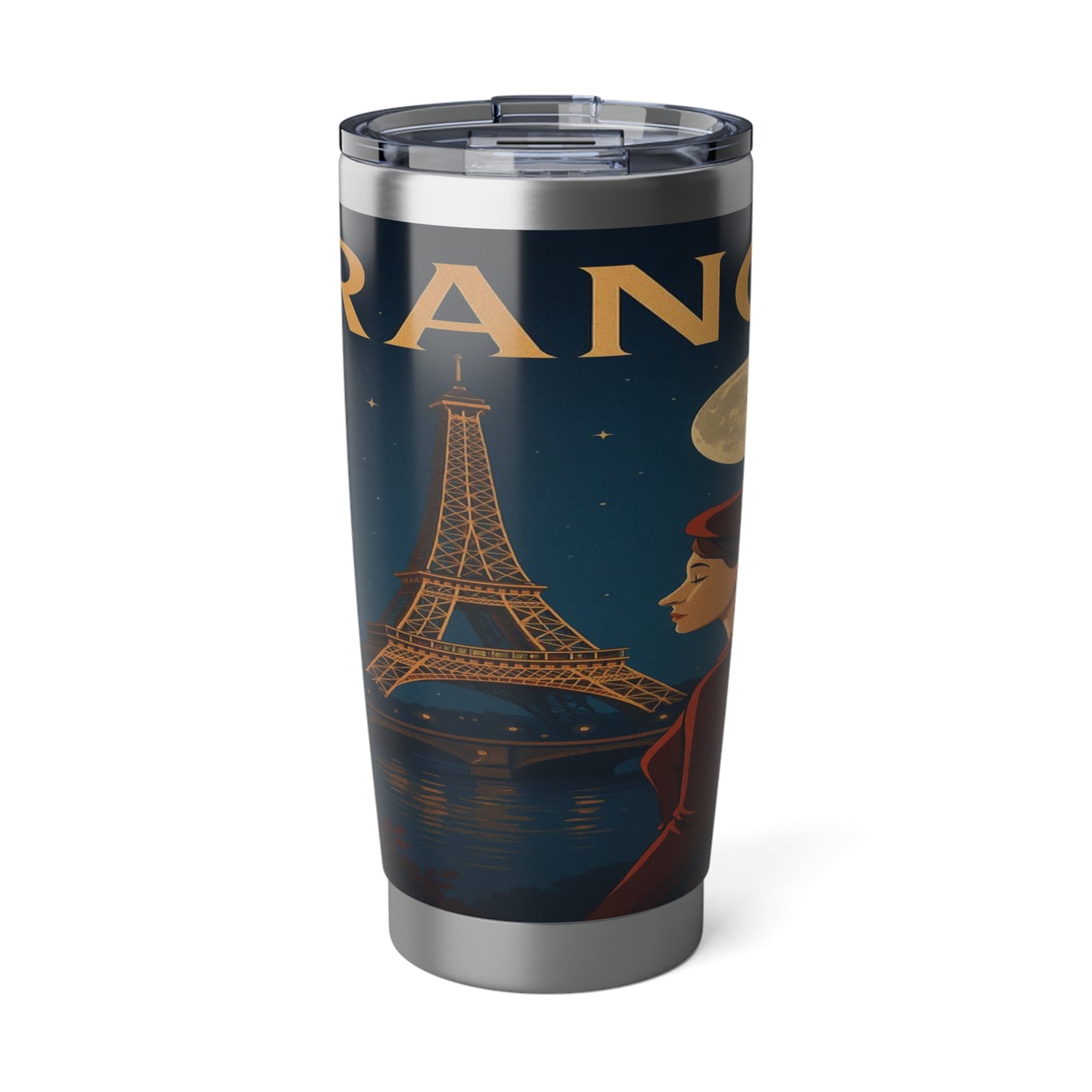 "Vaso Térmico Vagabond 20oz Francia: Romance bajo la Luna 🌙🗼✨"
