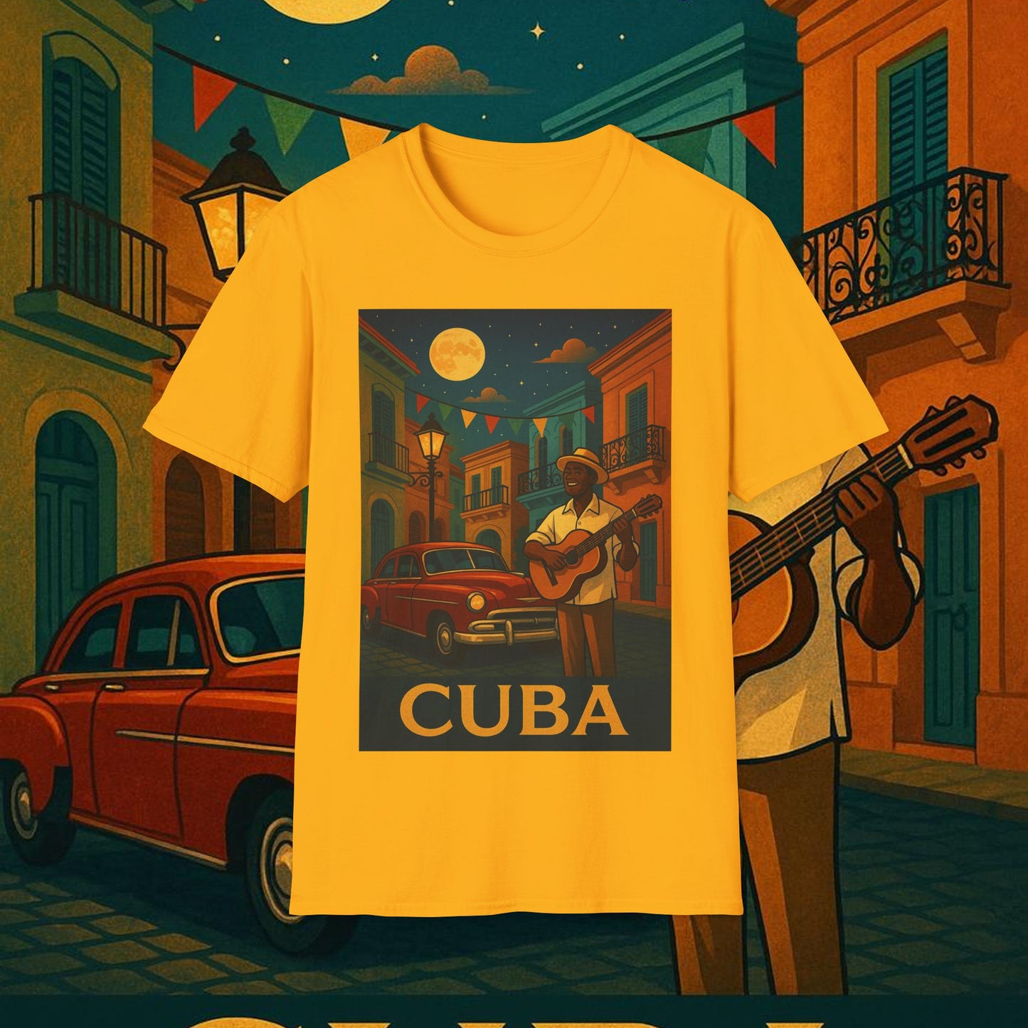 "Camiseta Cuba: Ritmo, Historia y Encanto Caribeño 🎺🚗🌴 "