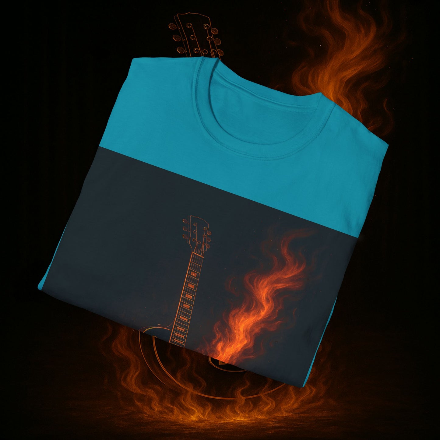 "Camiseta guitarra 🎸🔥Donde vibra una cuerda, nace una llamarada.” 🔥🎸