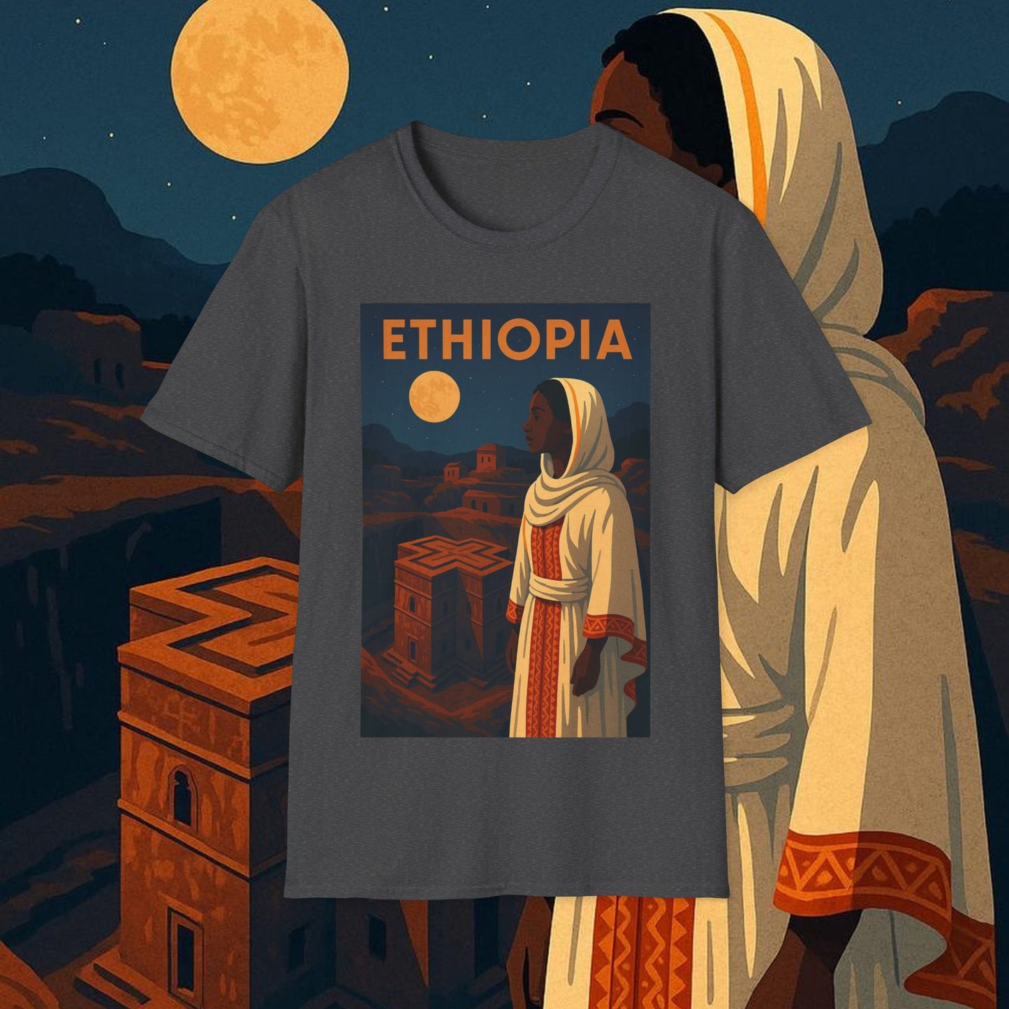 "Camiseta Etiopía Tierra sagrada y alma ancestral"