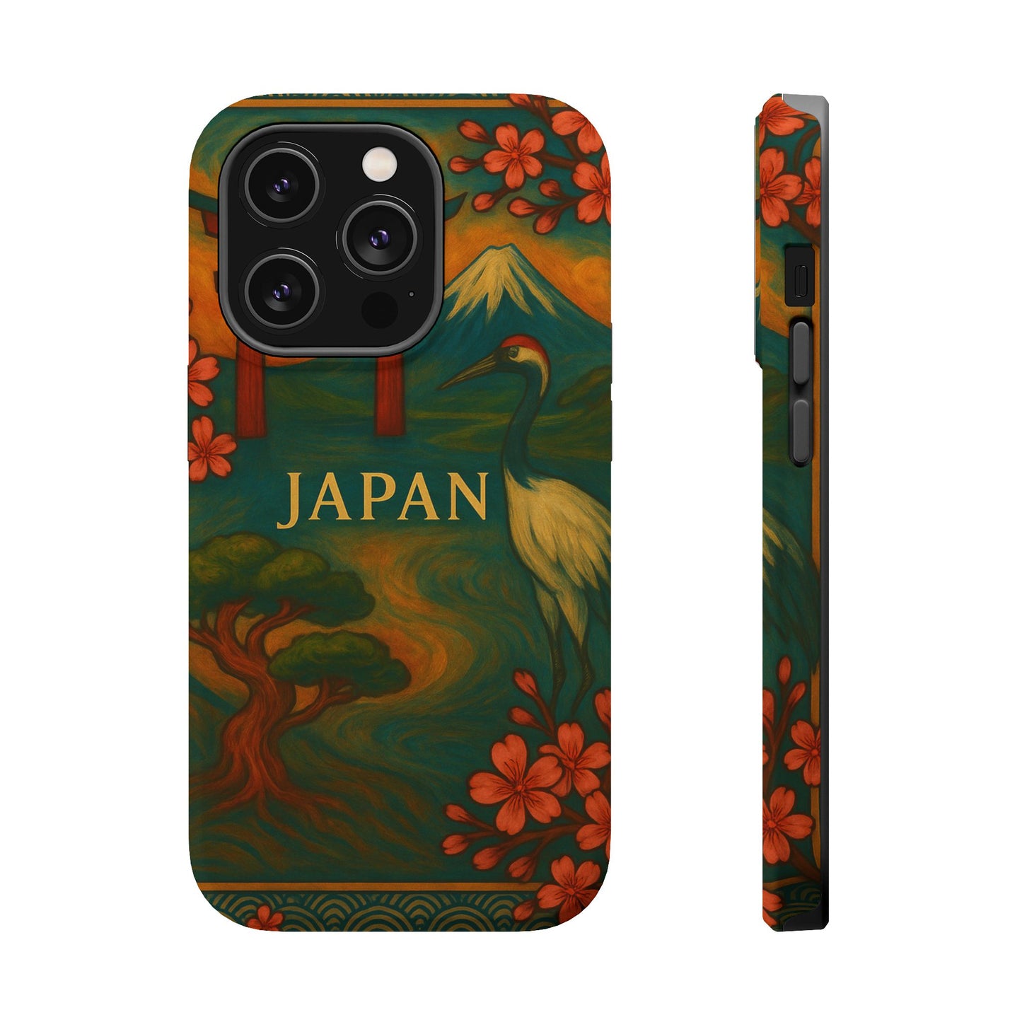 "Funda Magnética Reforzada Japón: Tradición entre Cerezos y Montañas 🌸⛩️🗻"