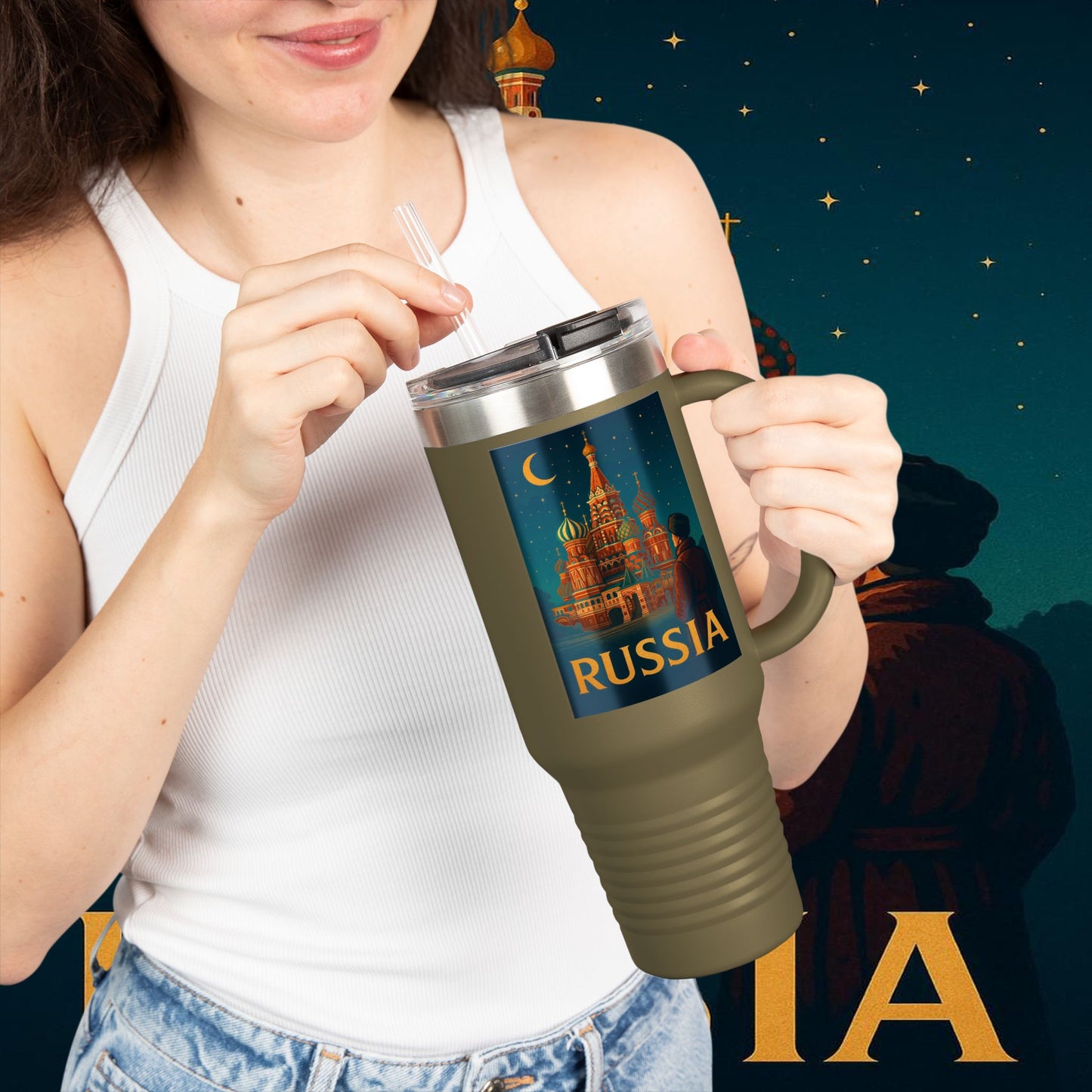 "Russia Insulated Travel Mug❄️ – Land of history, mystery, and grandeur"