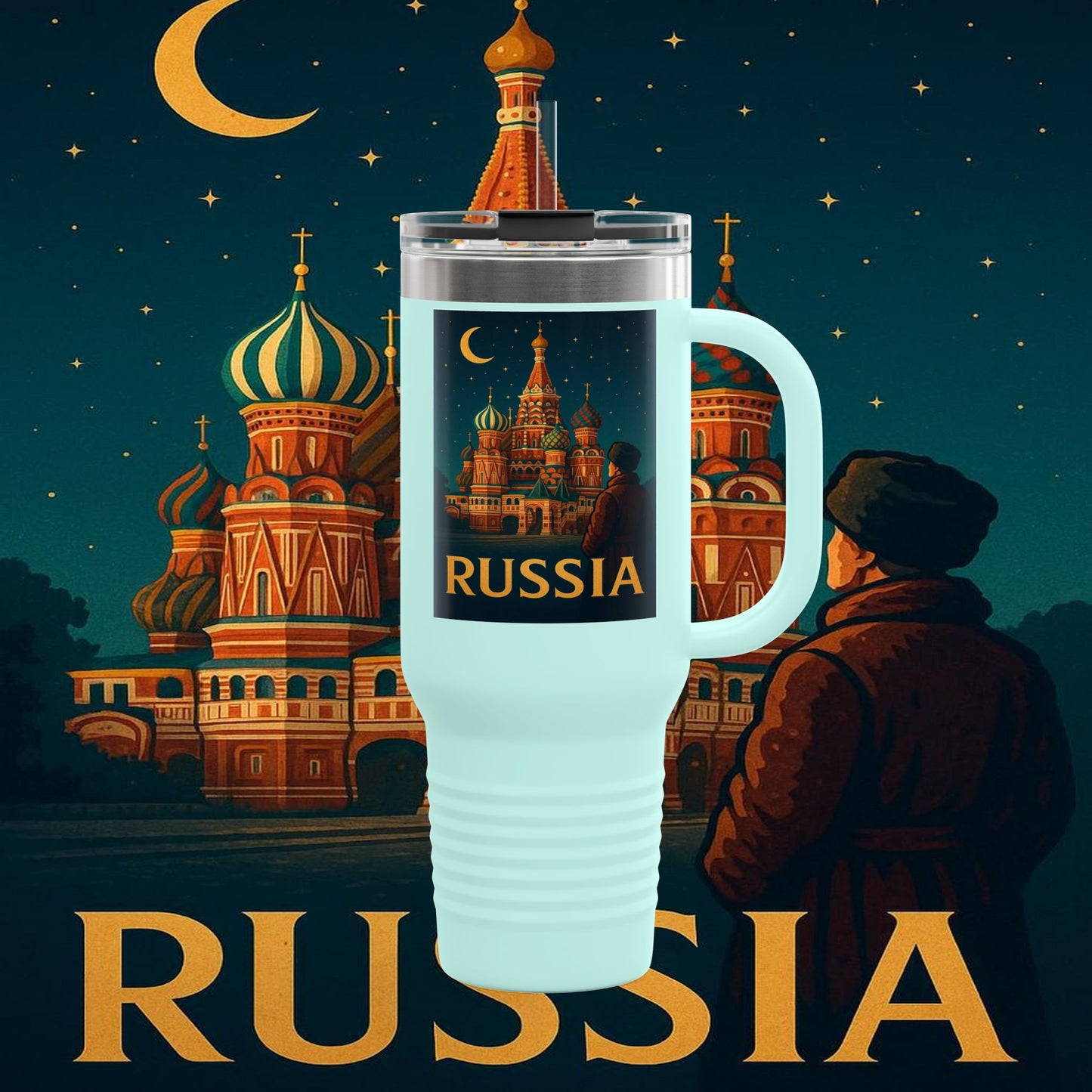 "Russia Insulated Travel Mug❄️ – Land of history, mystery, and grandeur"