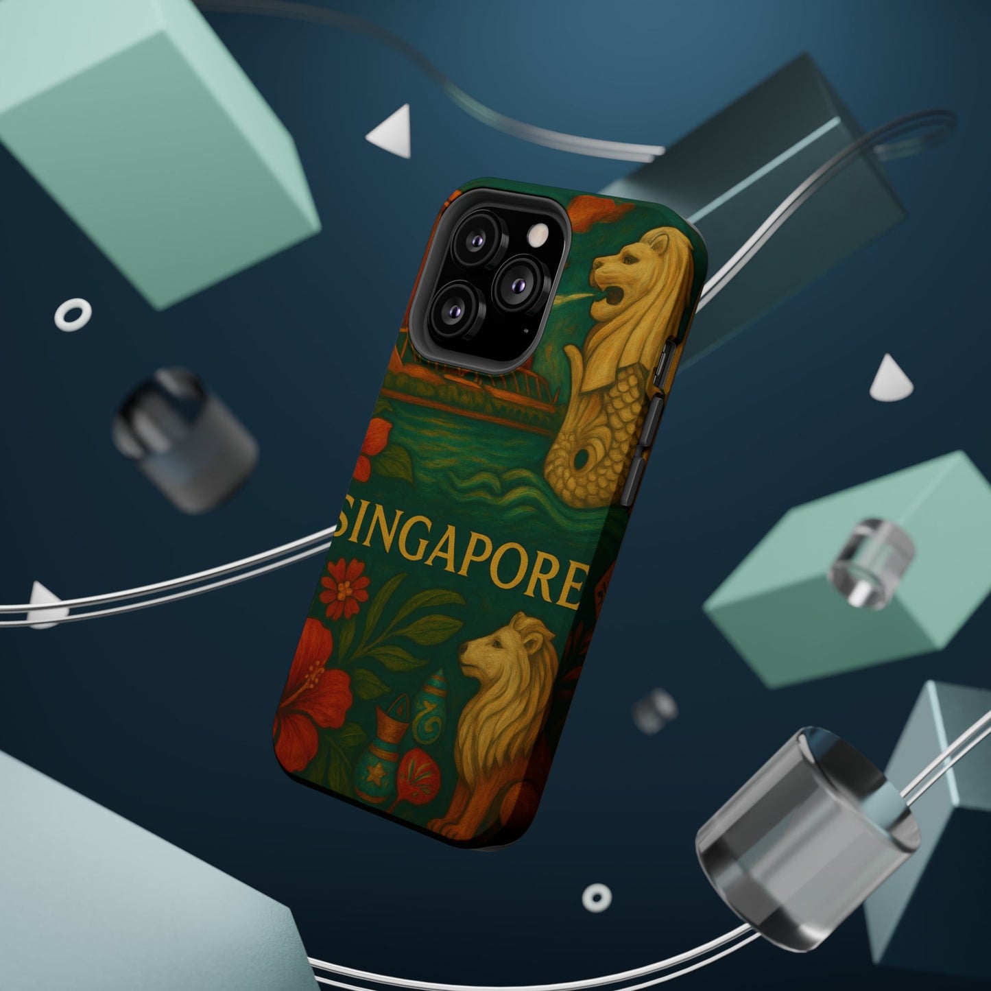 "Funda Magnética Reforzada Magnética Reforzada Singapur 🌆 – Futuro, cultura y naturaleza en un solo lugar"