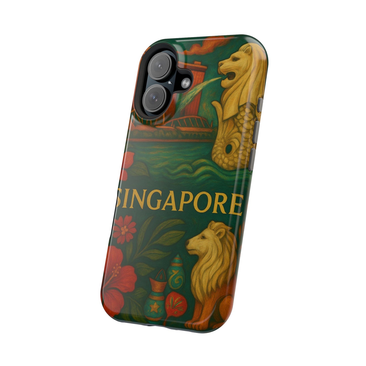 "Funda Magnética Reforzada Magnética Reforzada Singapur 🌆 – Futuro, cultura y naturaleza en un solo lugar"