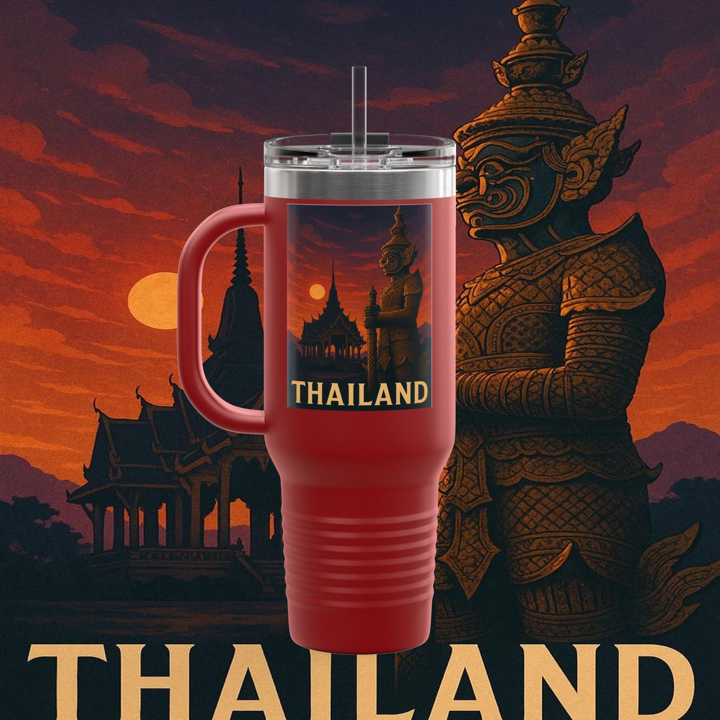 "Thailand Insulated Travel Mug🌴 – The Kingdom of Smiles and Adventure"