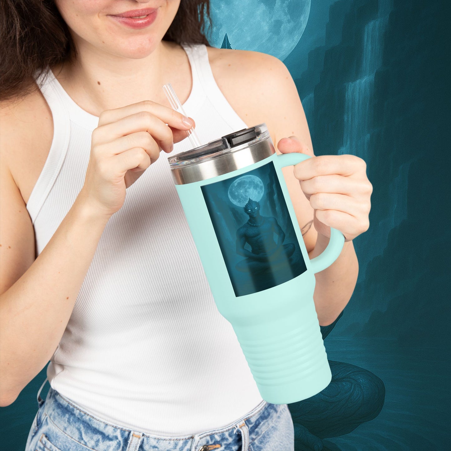 "taza de Viaje Aislada Naryzh -🌊 el Eco del Río Silente"