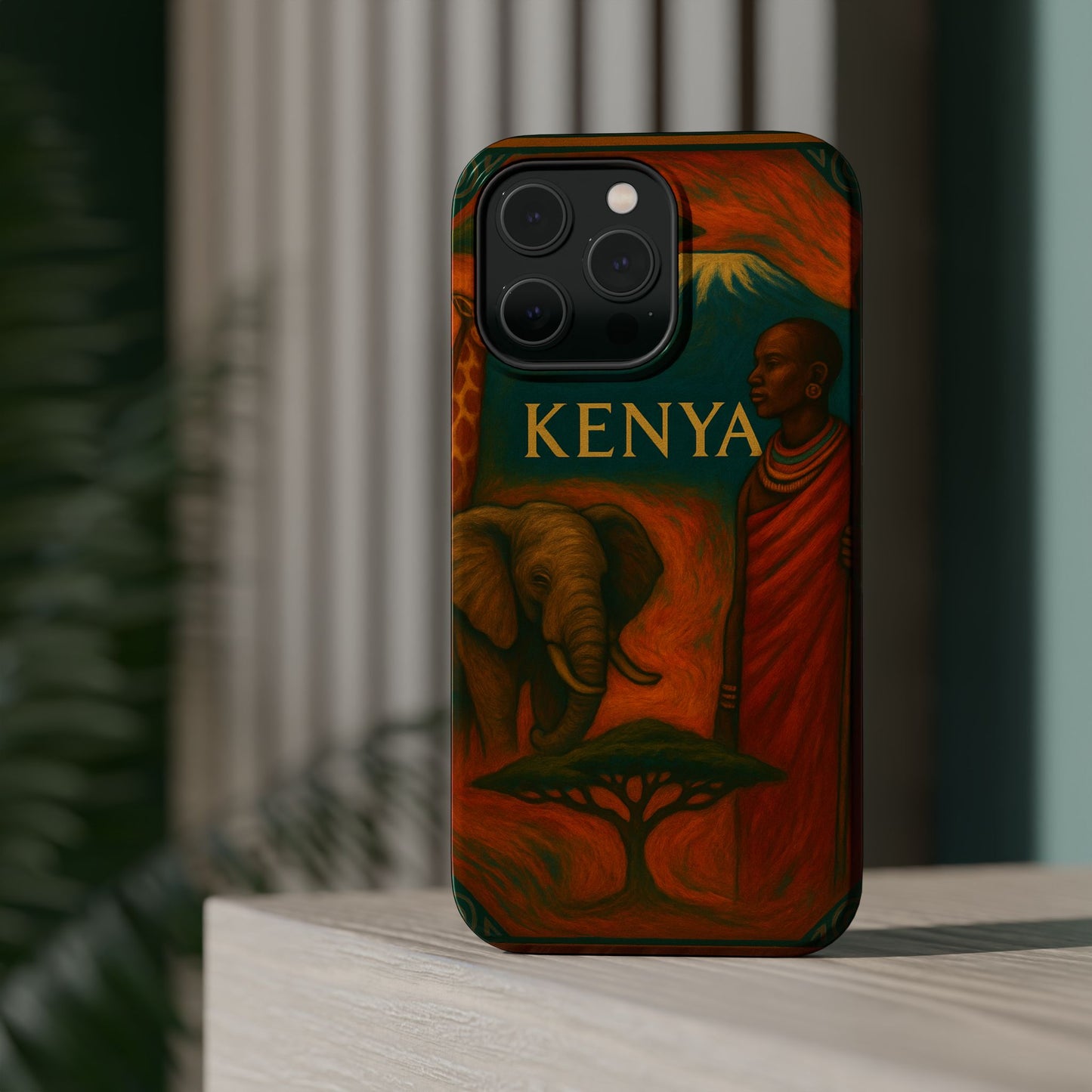 "Funda Magnética Reforzada Magnética Reforzada Kenia: Aventura Salvaje y Tierra de Horizontes Infinitos 🦁🌄🏕️"