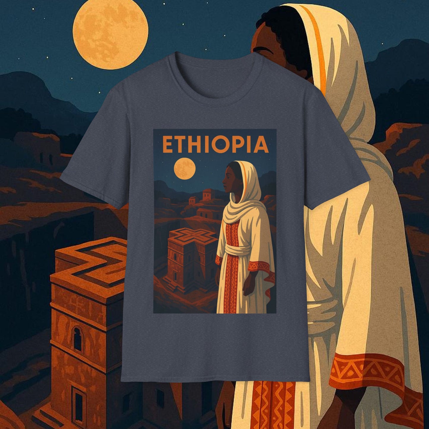 "Camiseta Etiopía Tierra sagrada y alma ancestral"