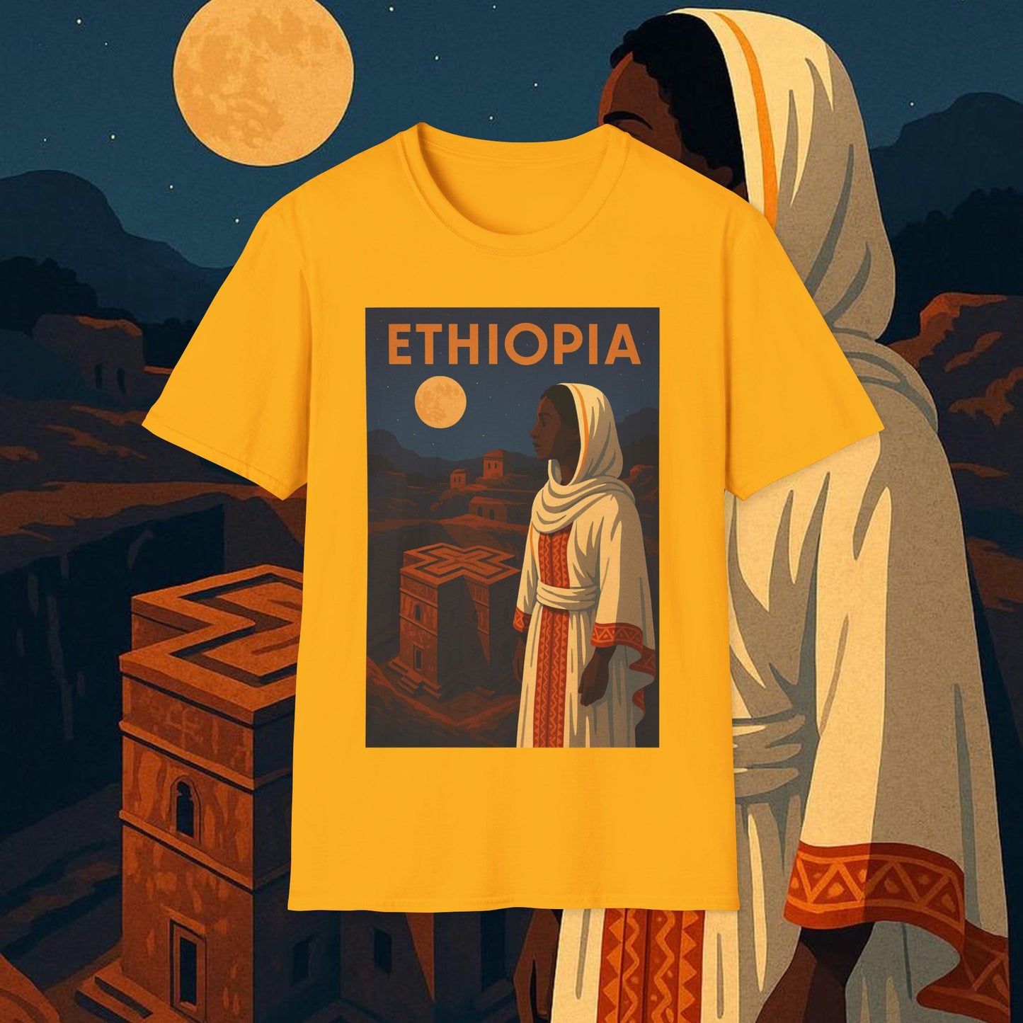 "Camiseta Etiopía Tierra sagrada y alma ancestral"