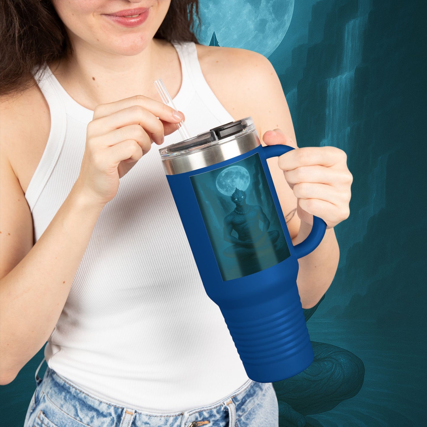 "taza de Viaje Aislada Naryzh -🌊 el Eco del Río Silente"