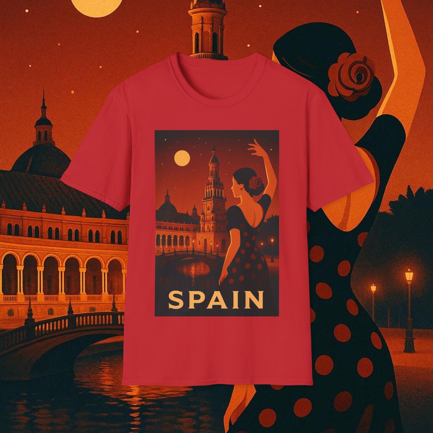 "Camiseta España: Pasión, Arte y Sabores que Enamoran 🎨💃🍷"