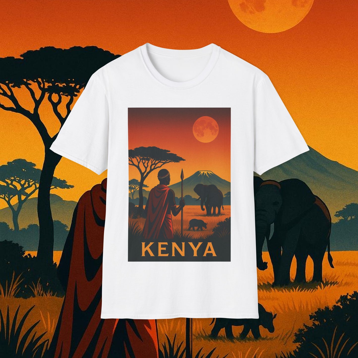 "Camiseta Kenia: Aventura Salvaje y Tierra de Horizontes Infinitos 🦁🌄🏕️"