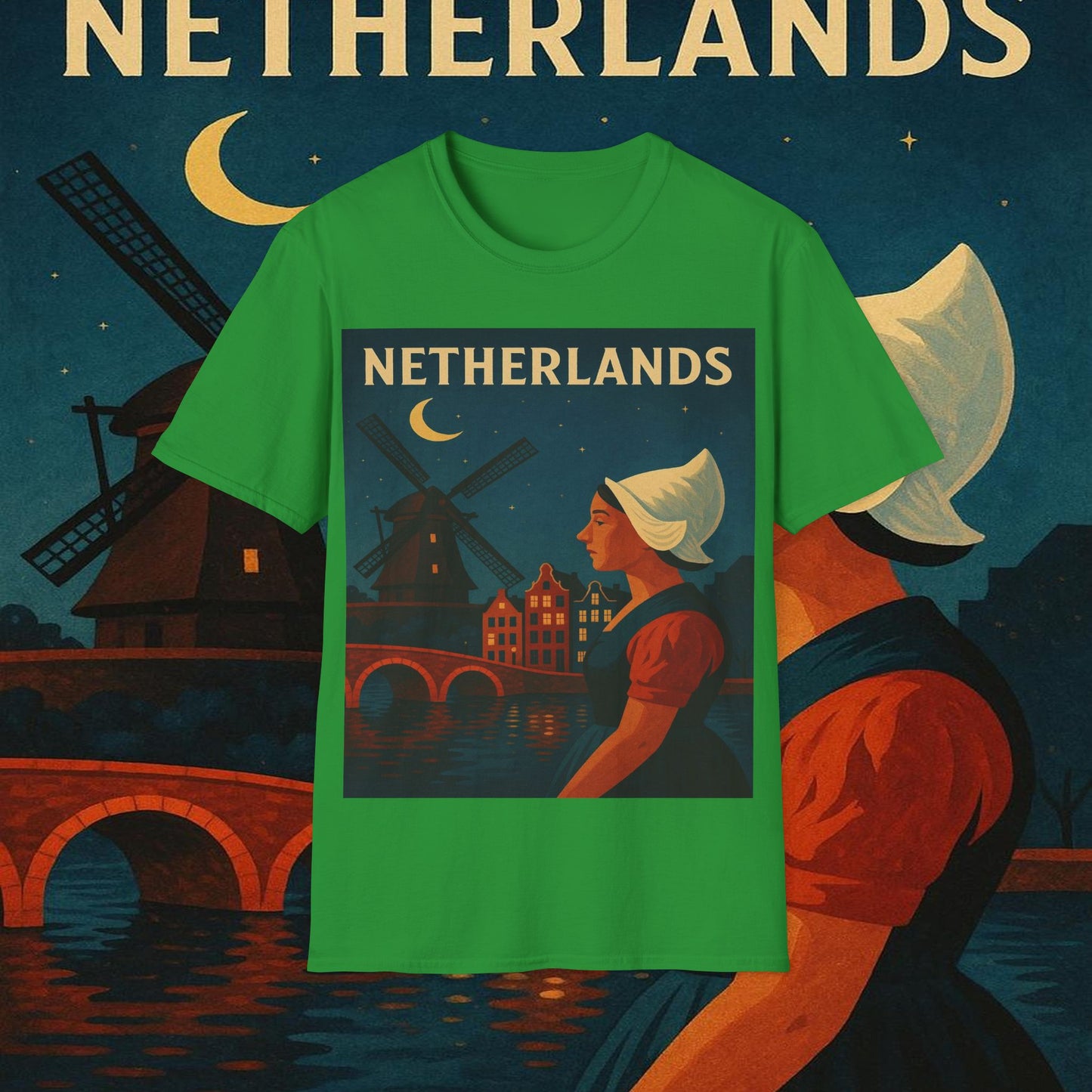 "Camiseta paises bajos✨ – Tierra de tulipanes, molinos y canales mágicos"