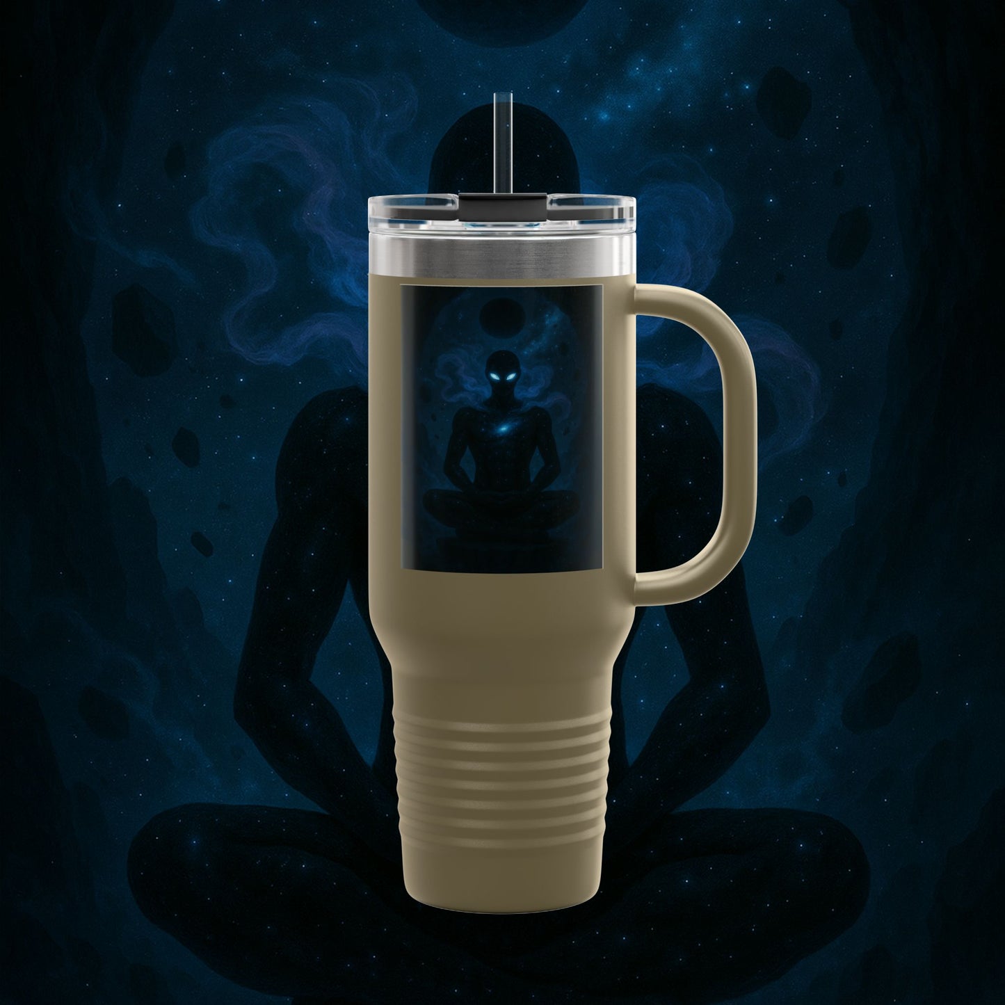 "Taza de viaje aislada 🌌 Nok Tael, el Destello del Vacío"