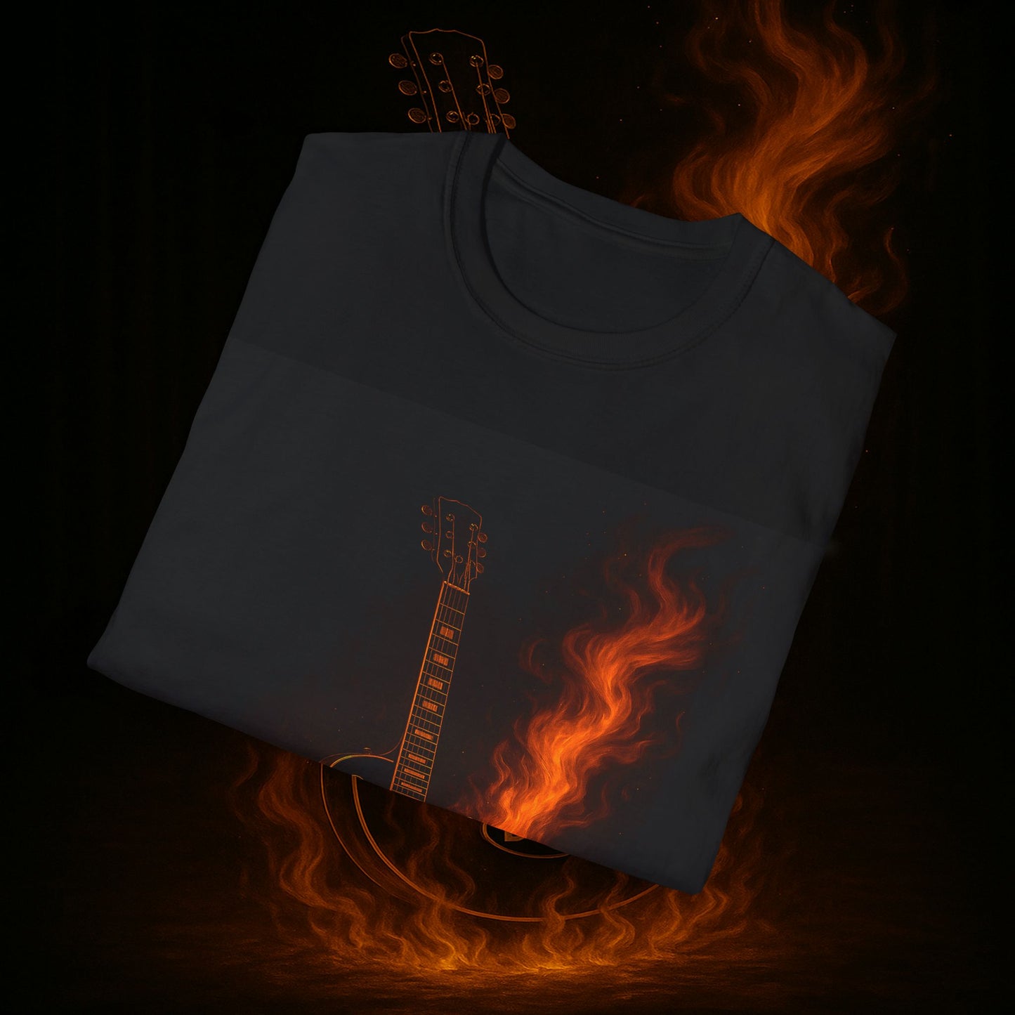 "Camiseta guitarra 🎸🔥Donde vibra una cuerda, nace una llamarada.” 🔥🎸