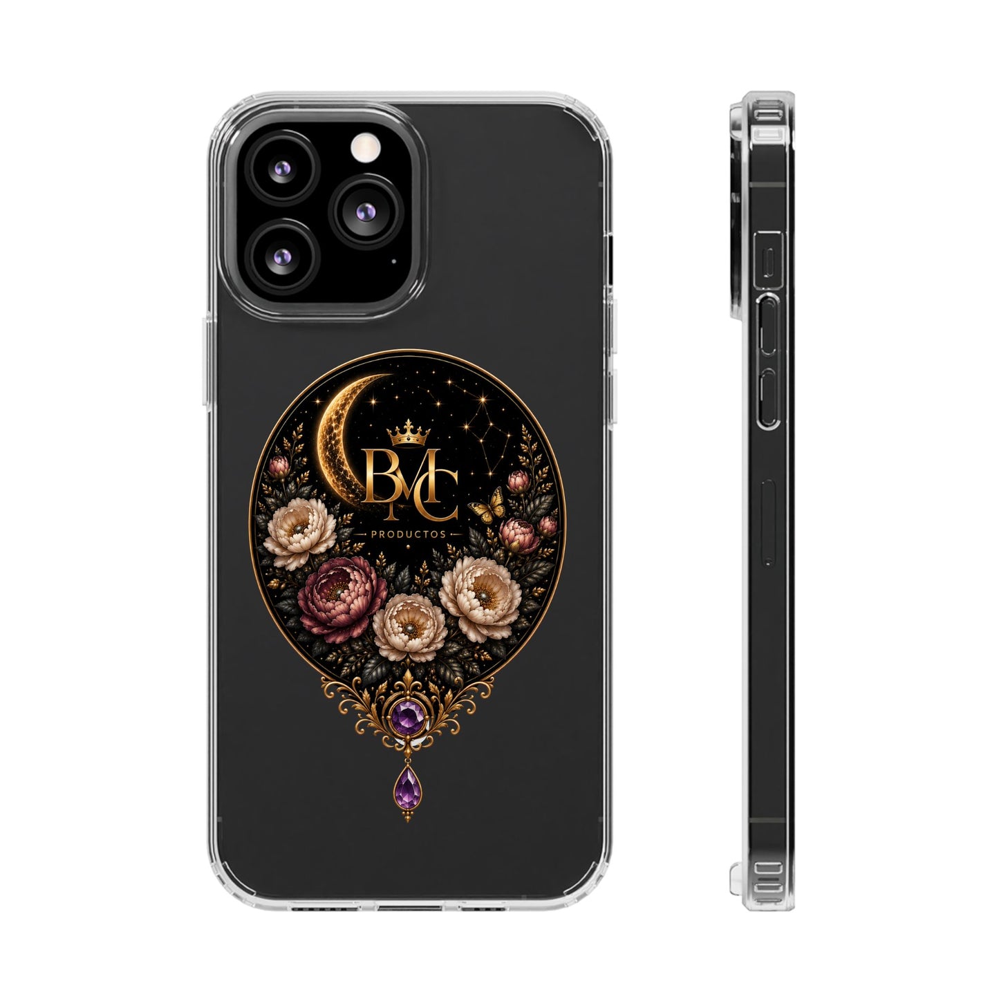 🌙 Moon & Bloom | Funda Magnética Transparente para iPhone