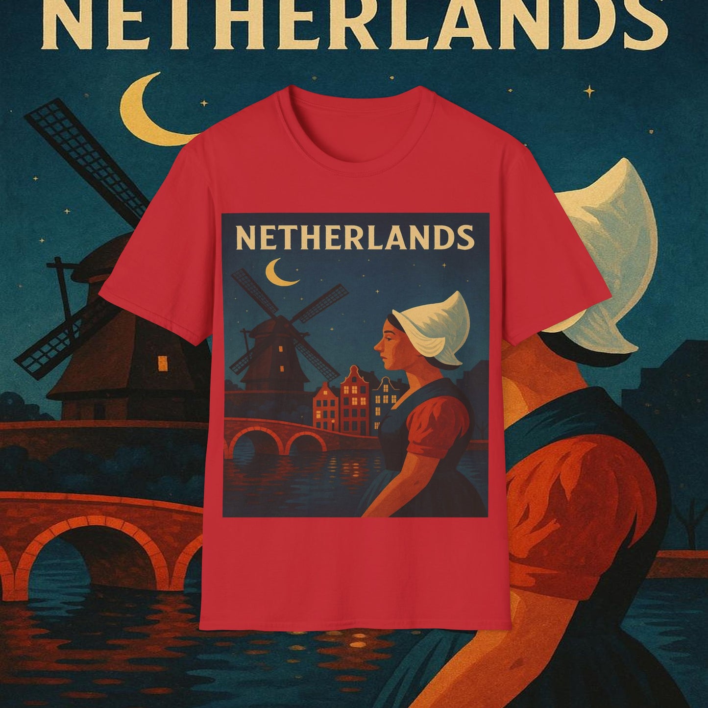 "Camiseta paises bajos✨ – Tierra de tulipanes, molinos y canales mágicos"