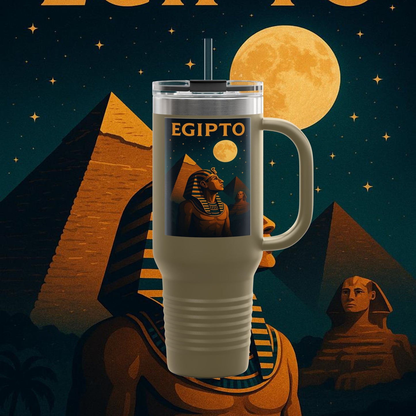 "taza de Viaje Aislada Egipto Misterio Dorado del Nilo 🏺🌅🐫"