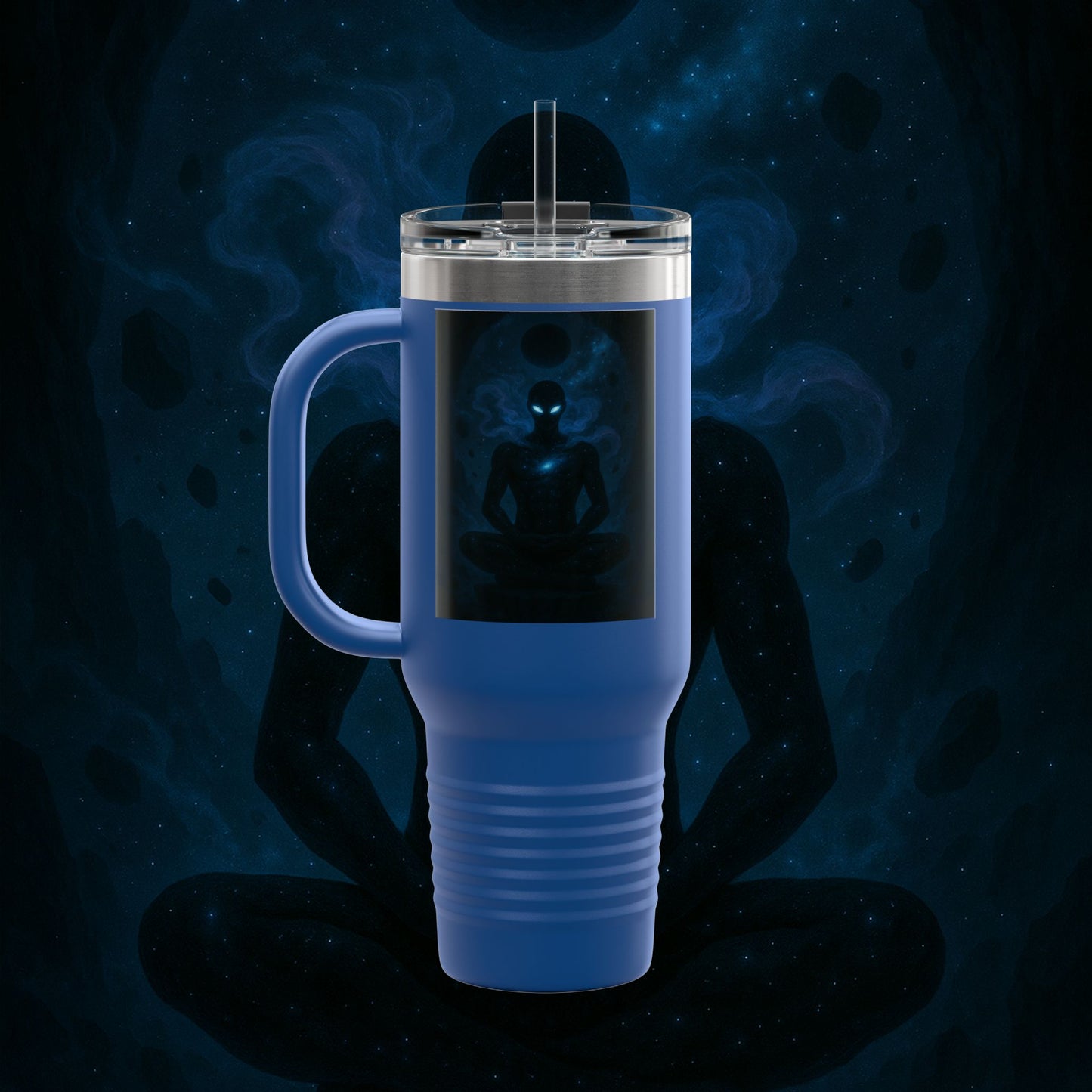"Taza de viaje aislada 🌌 Nok Tael, el Destello del Vacío"