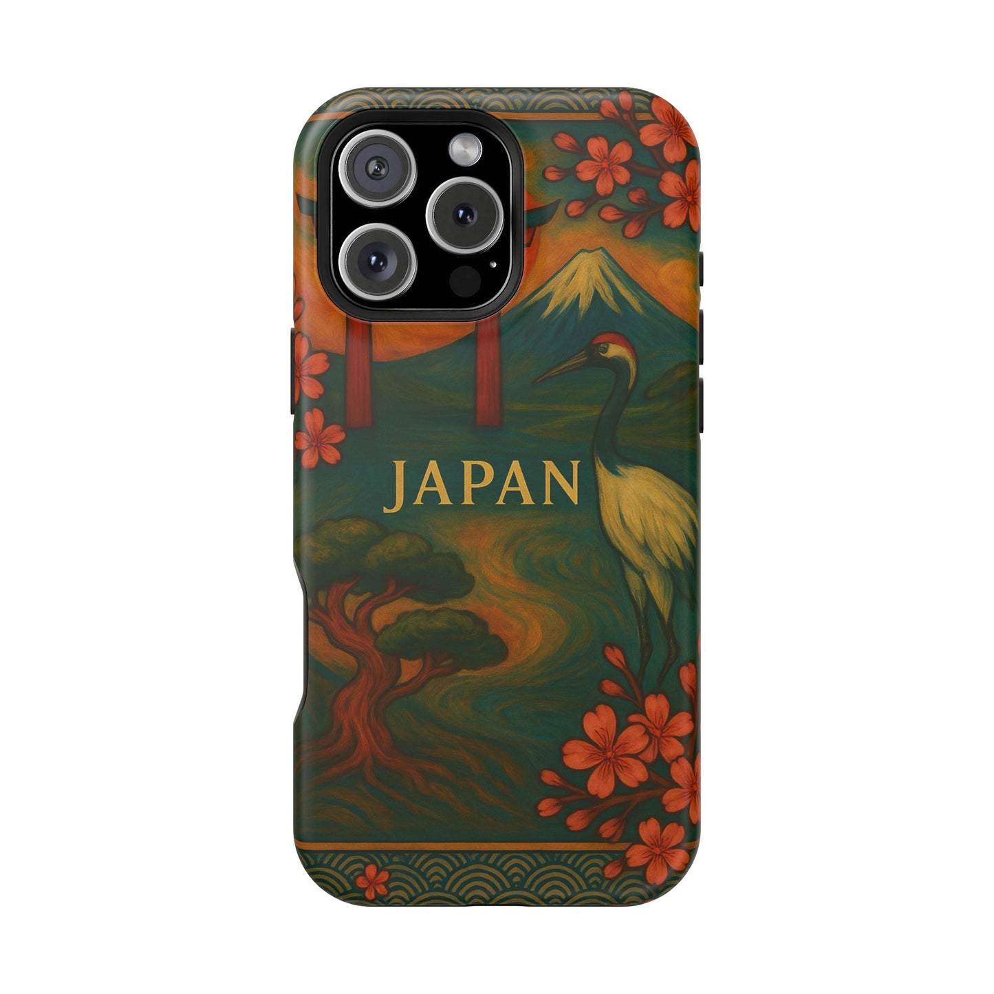 "Funda Magnética Reforzada Japón: Tradición entre Cerezos y Montañas 🌸⛩️🗻"