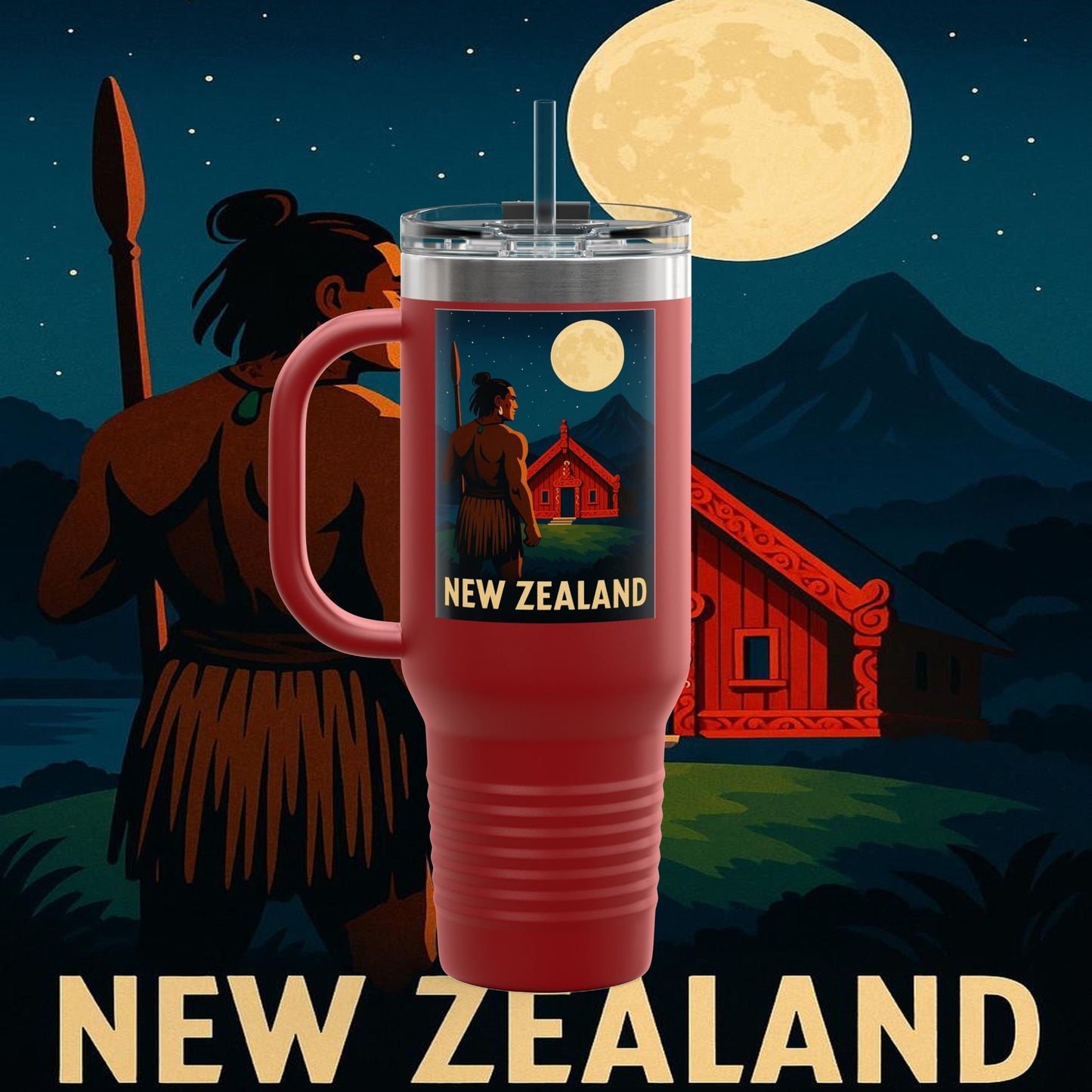"New Zealand Insulated Travel Mug🏞️ – A paradise of nature and adventure"