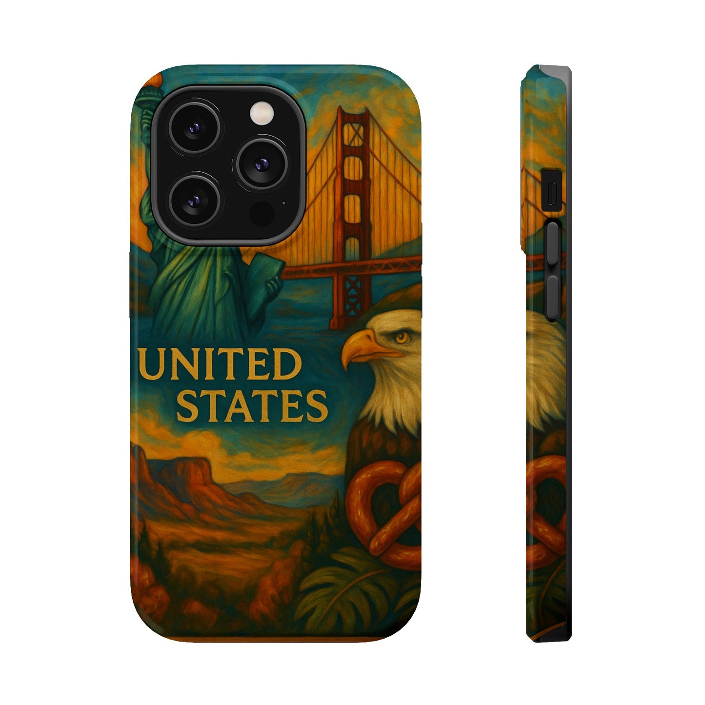 "Funda Magnética Reforzada Estados Unidos: Sueños, Libertad y Grandes Horizontes 🗽🏜️🌆"