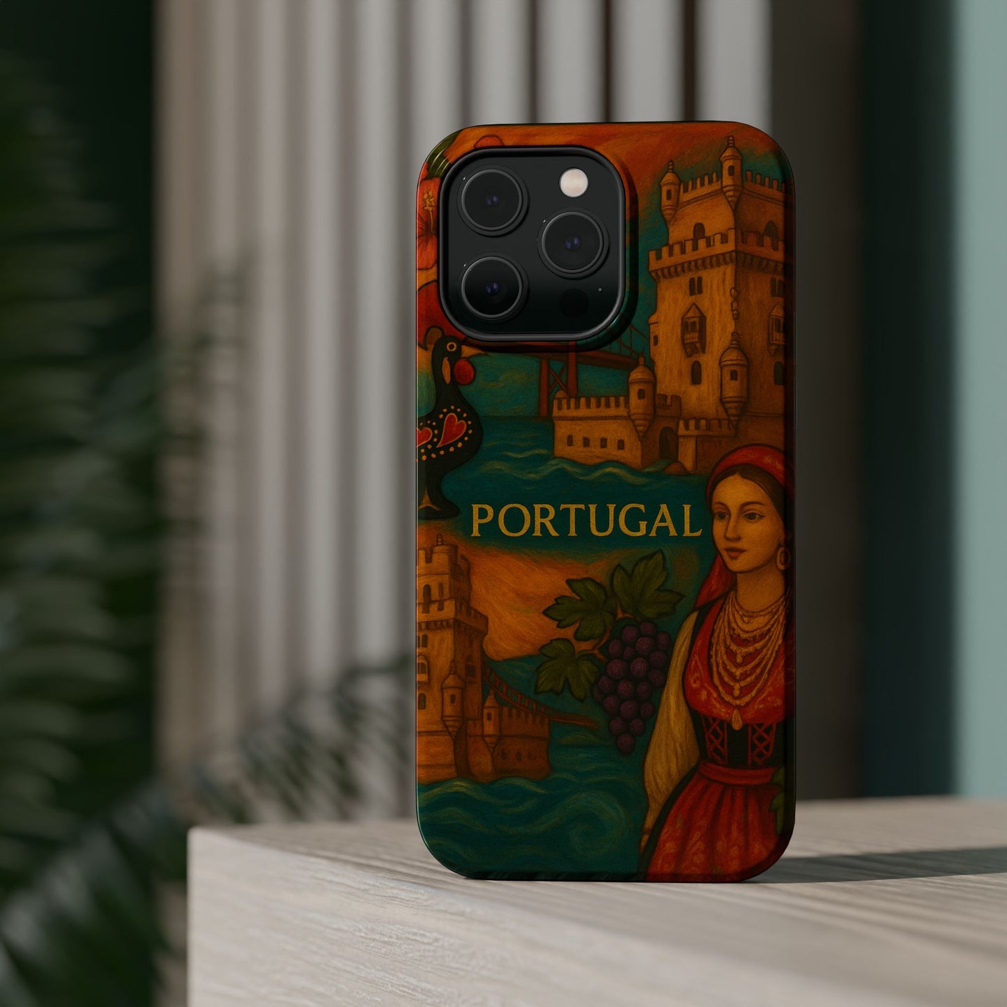 "Funda Magnética Reforzada Magnética Reforzada Portugal: Encanto Atlántico, Fados y Azulejos 🌊🎶🧿"