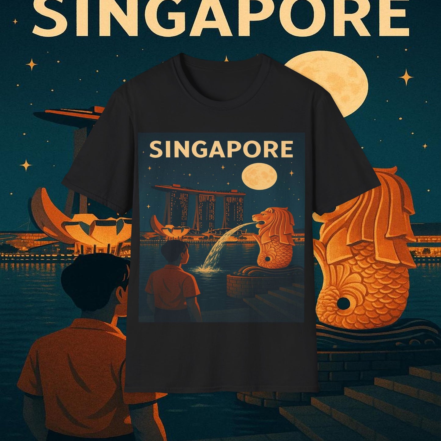 "Camiseta Singapur 🌆 – Futuro, cultura y naturaleza en un solo lugar"