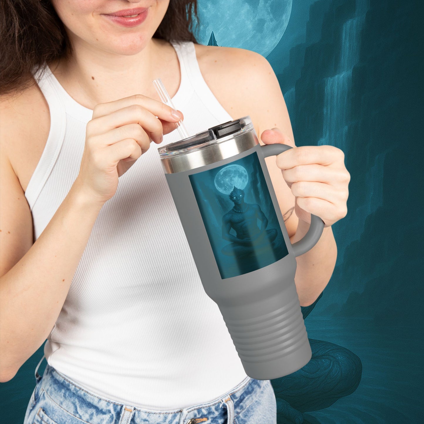 "taza de Viaje Aislada Naryzh -🌊 el Eco del Río Silente"