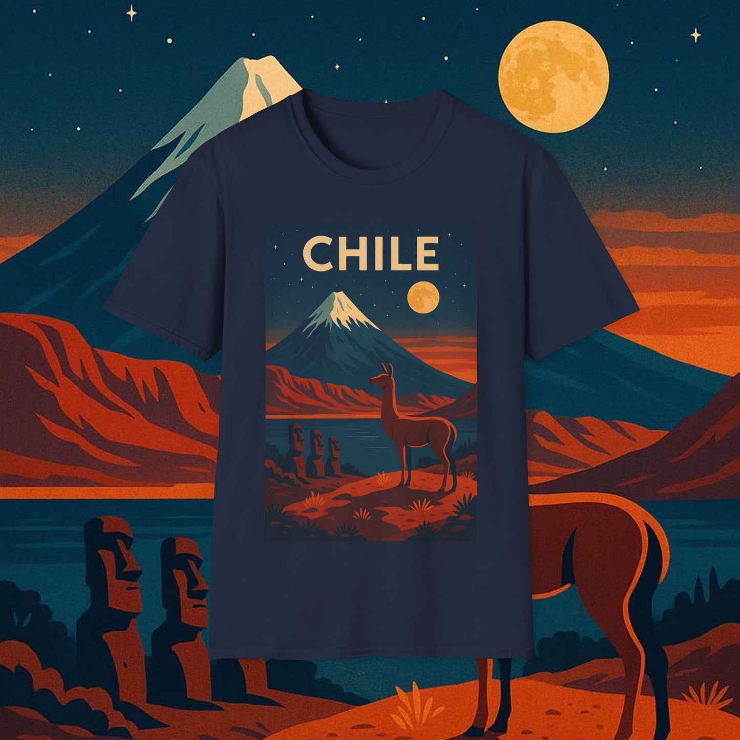 "Camiseta Chile: Naturaleza Indómita y Horizontes Eternos 🏔️🍇🏜️"
