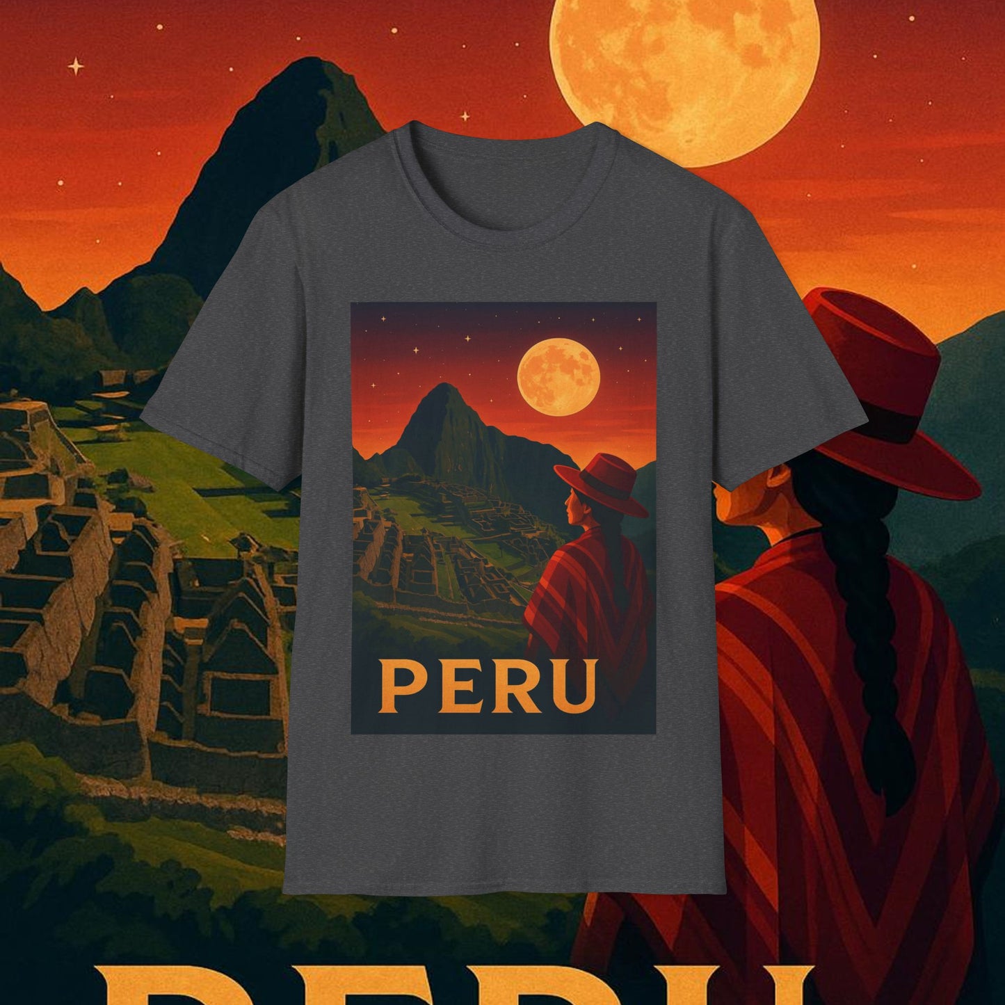 "Camiseta Perú: Misticismo, Historia y Maravillas Eternas 🏔️🦙🛕"