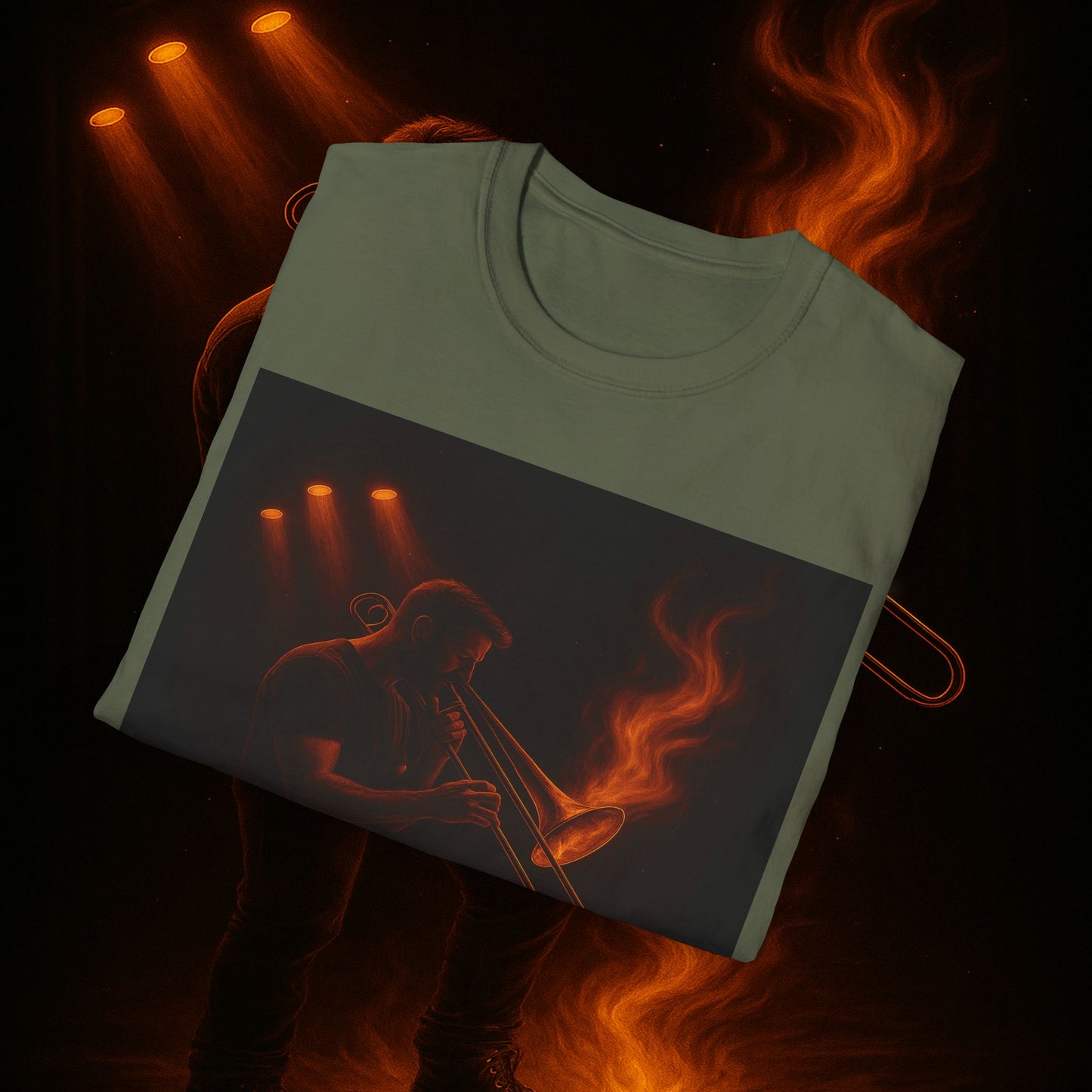 "Camiseta Trombón 🎷🔥No todos los fuegos hacen ruido… algunos tocan el alma.” 🔥🎷