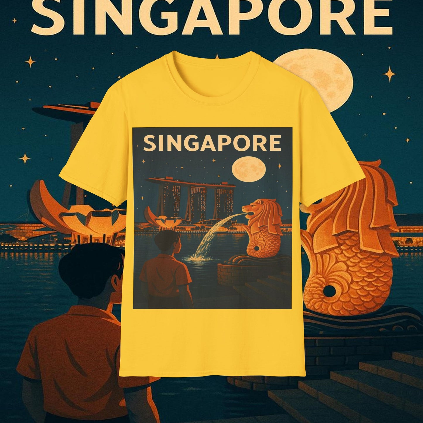 "Camiseta Singapur 🌆 – Futuro, cultura y naturaleza en un solo lugar"