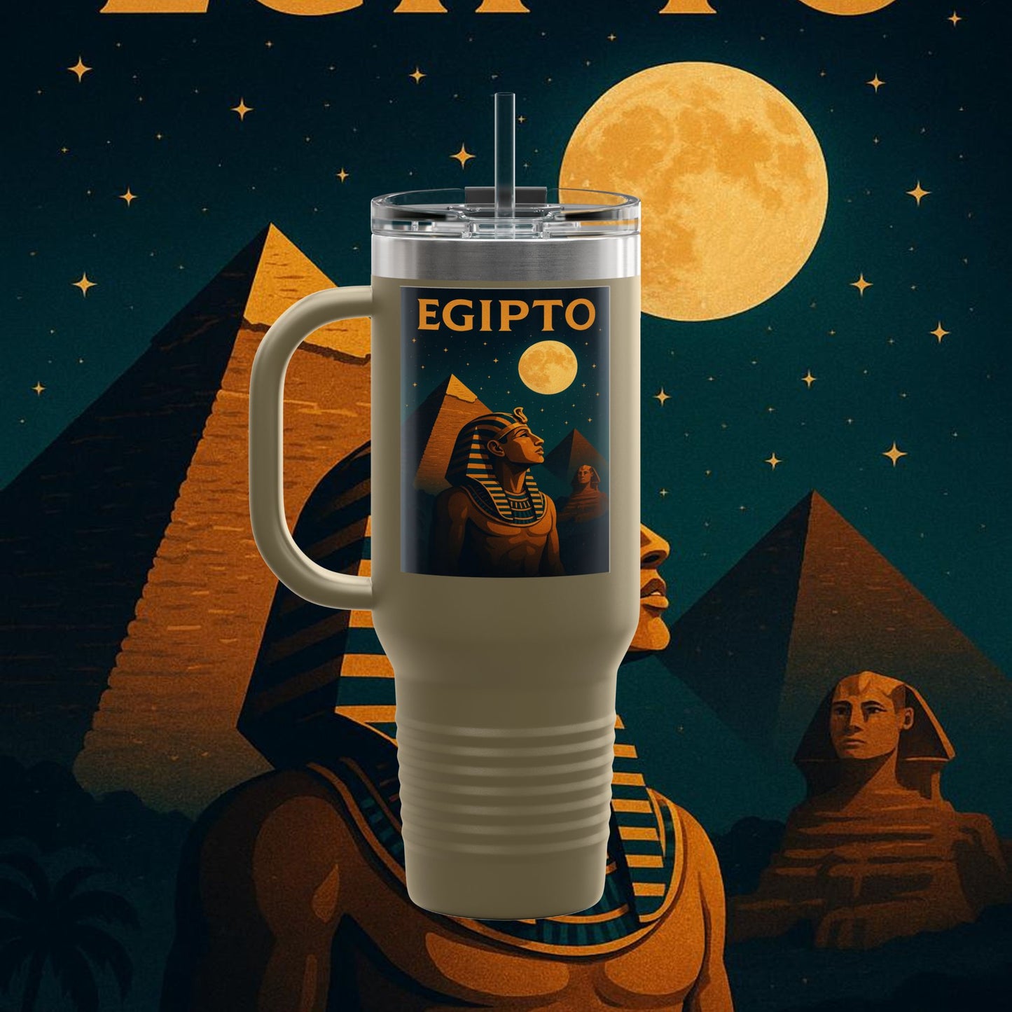 "taza de Viaje Aislada Egipto Misterio Dorado del Nilo 🏺🌅🐫"