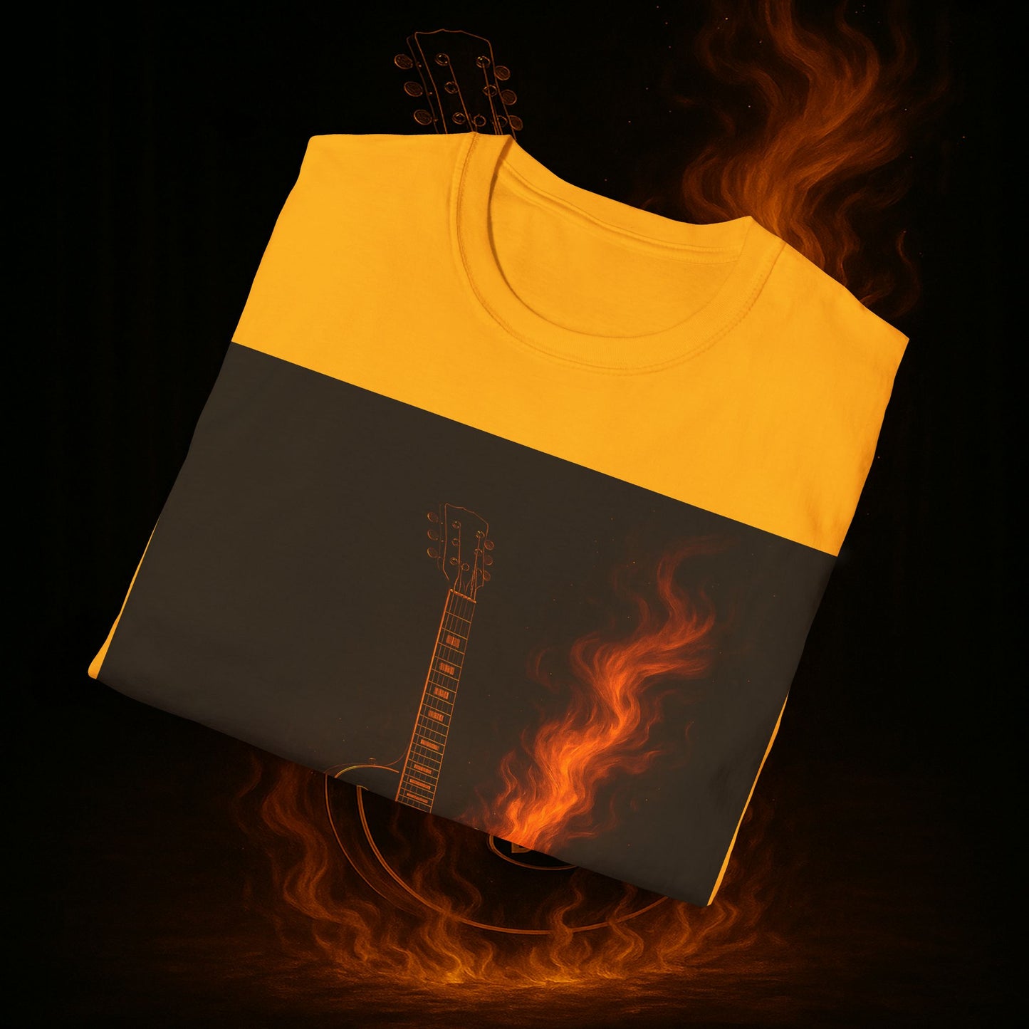 "Camiseta guitarra 🎸🔥Donde vibra una cuerda, nace una llamarada.” 🔥🎸