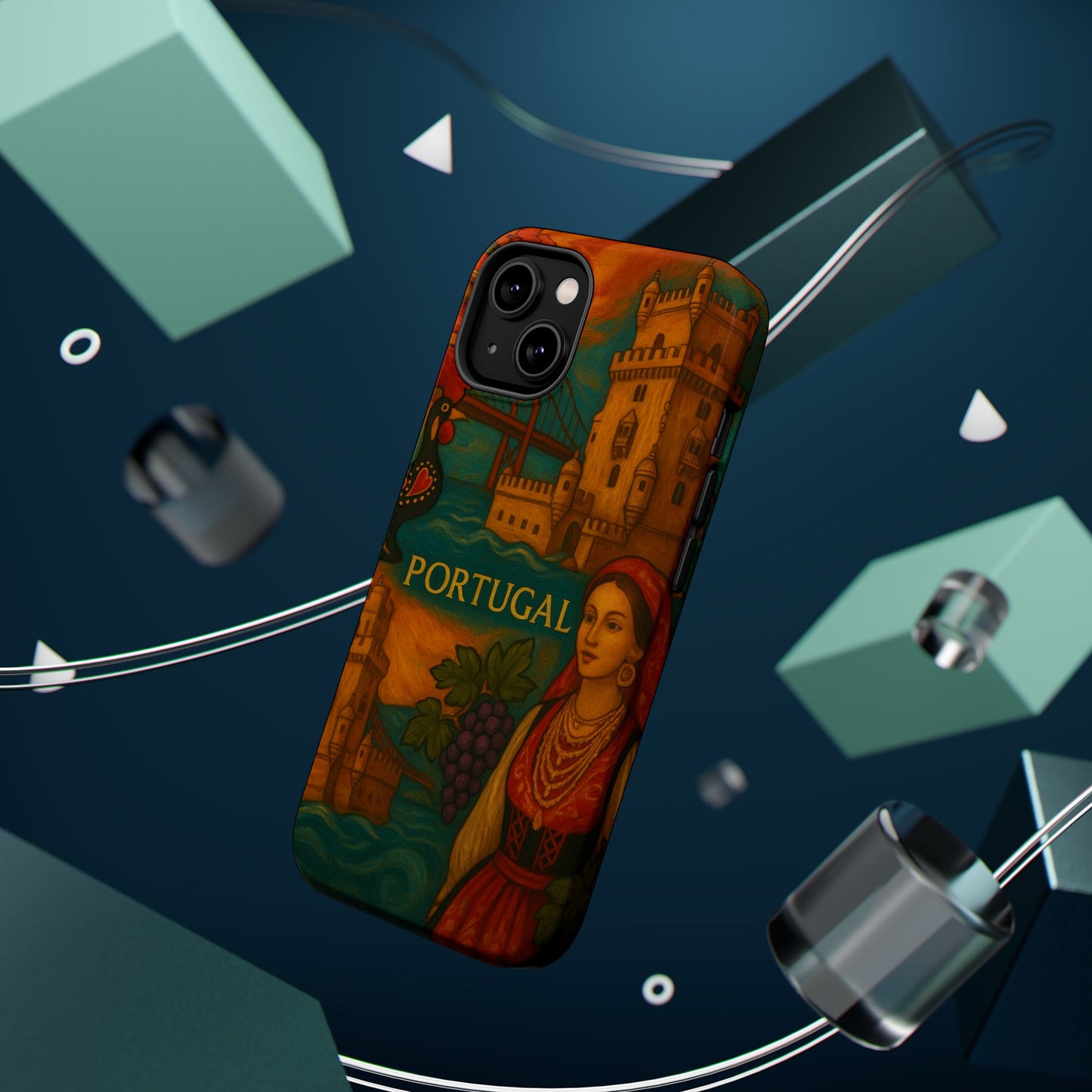 "Funda Magnética Reforzada Magnética Reforzada Portugal: Encanto Atlántico, Fados y Azulejos 🌊🎶🧿"
