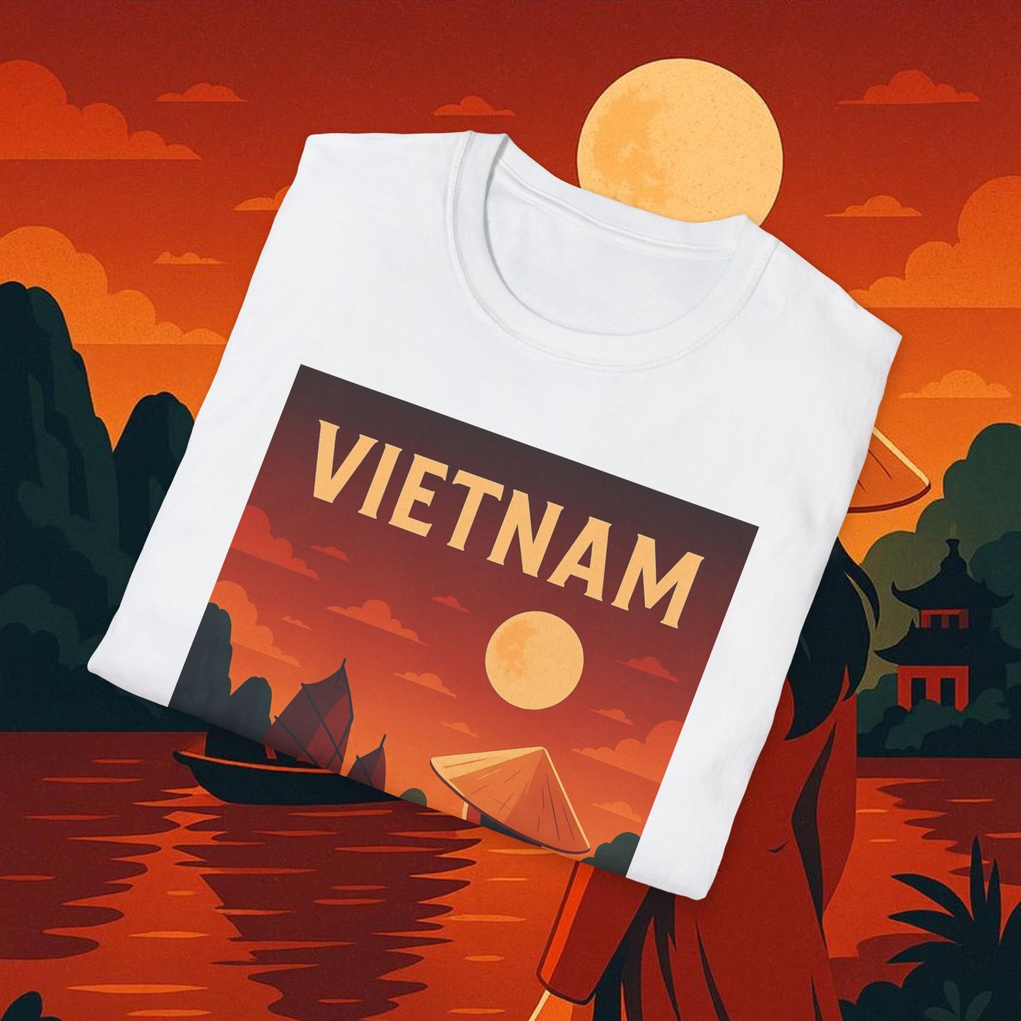 "Camiseta Vietnam: Tradición, Naturaleza y Leyendas Ancestrales 🎋🏯🐉"