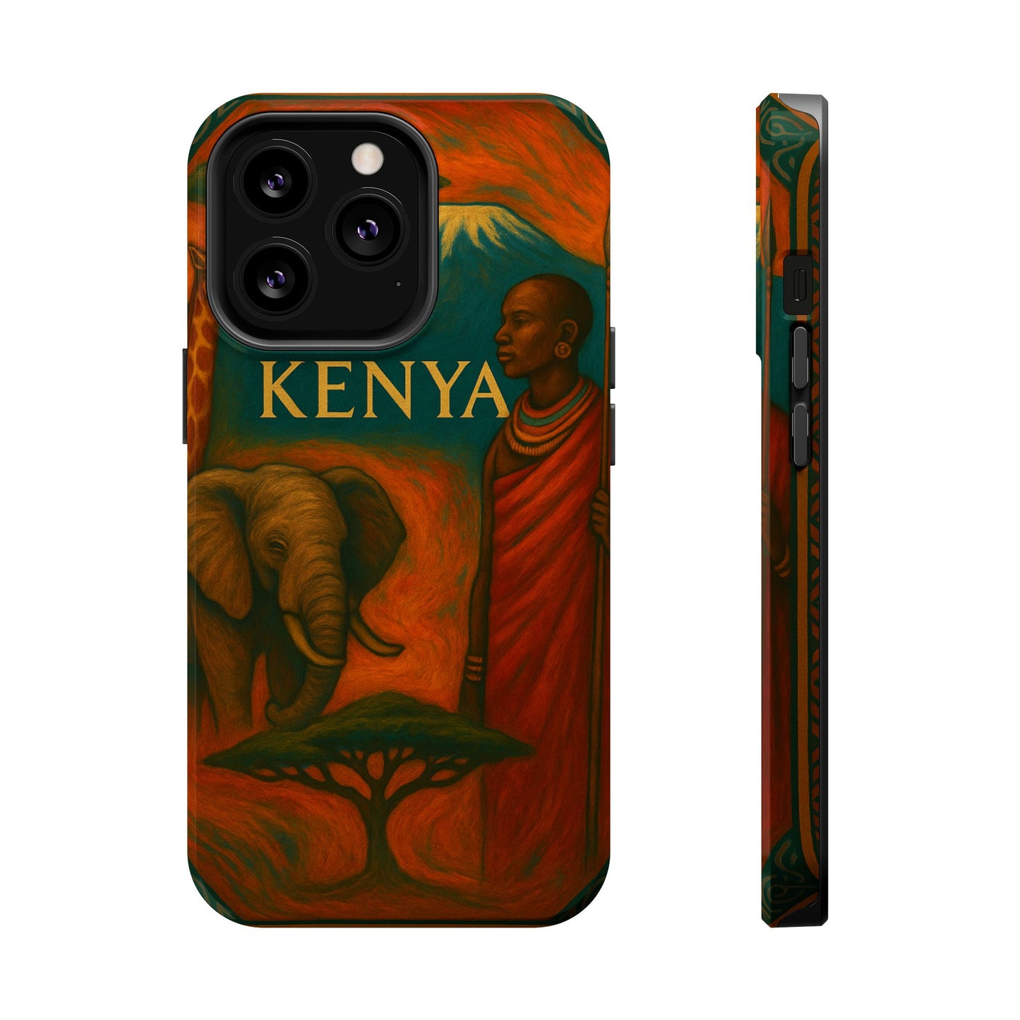 "Funda Magnética Reforzada Magnética Reforzada Kenia: Aventura Salvaje y Tierra de Horizontes Infinitos 🦁🌄🏕️"