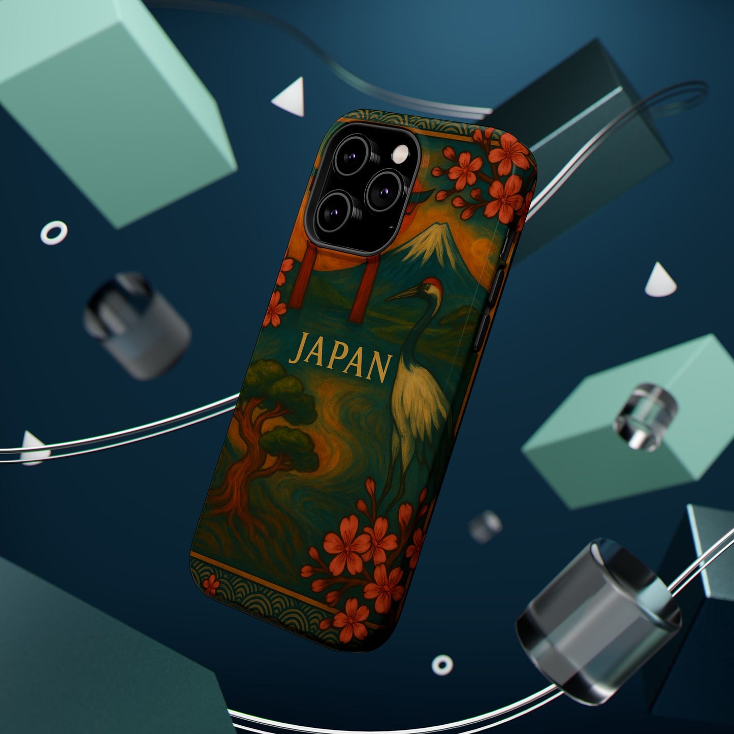 "Funda Magnética Reforzada Japón: Tradición entre Cerezos y Montañas 🌸⛩️🗻"