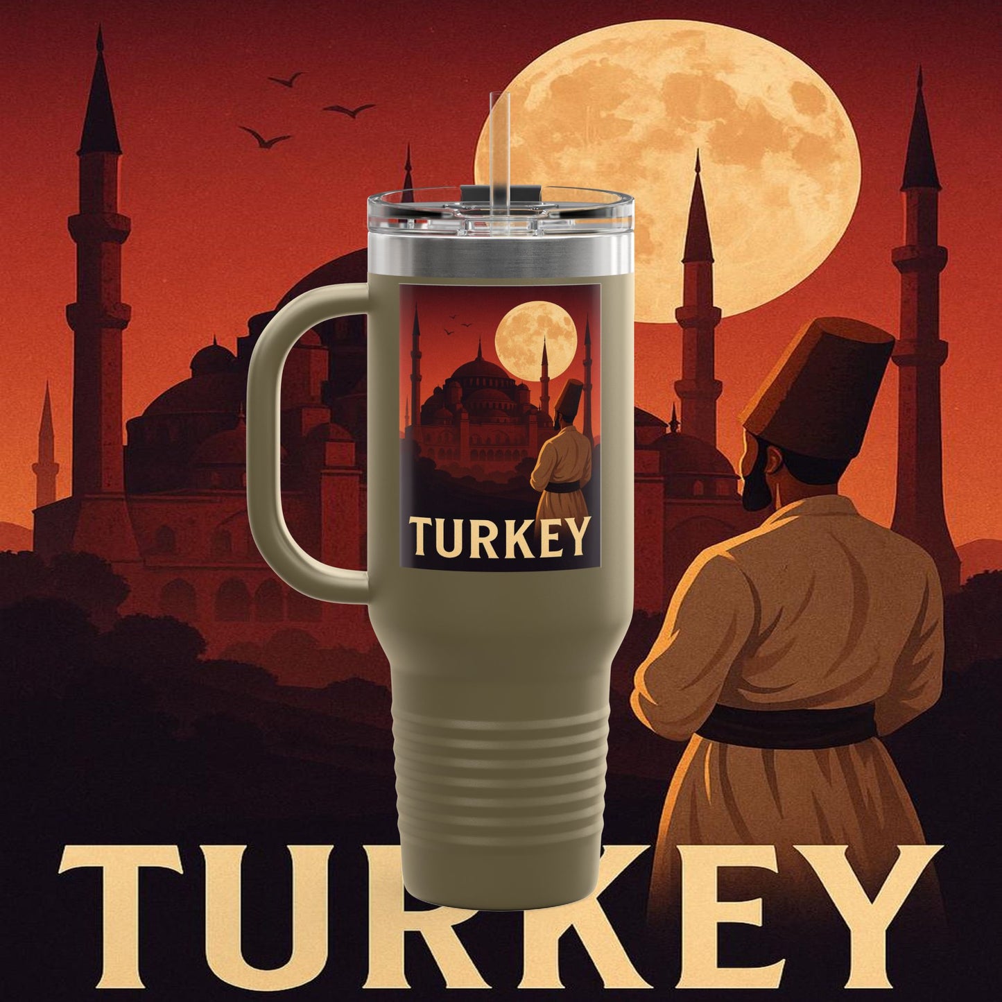 "Turkey Insulated Travel Mug✨ – Where East and West embrace"