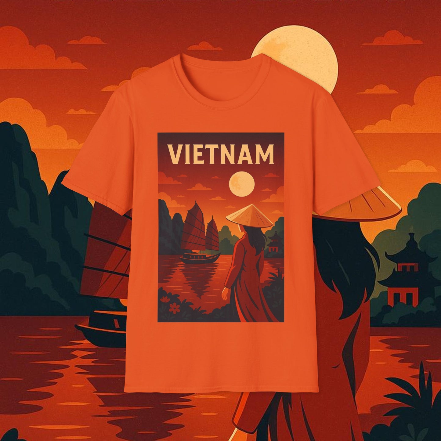 "Camiseta Vietnam: Tradición, Naturaleza y Leyendas Ancestrales 🎋🏯🐉"