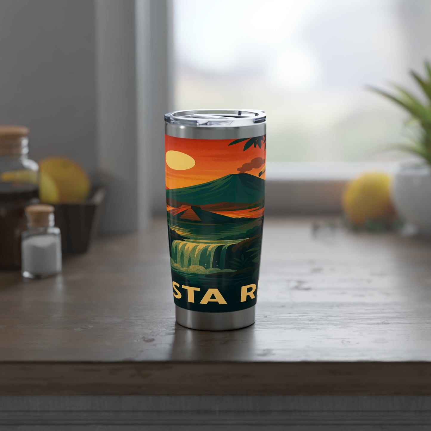 "Vaso Térmico Vagabond 20oz Costa Rica: Pura Vida entre Volcanes y Selvas 🌋🌴🦜"