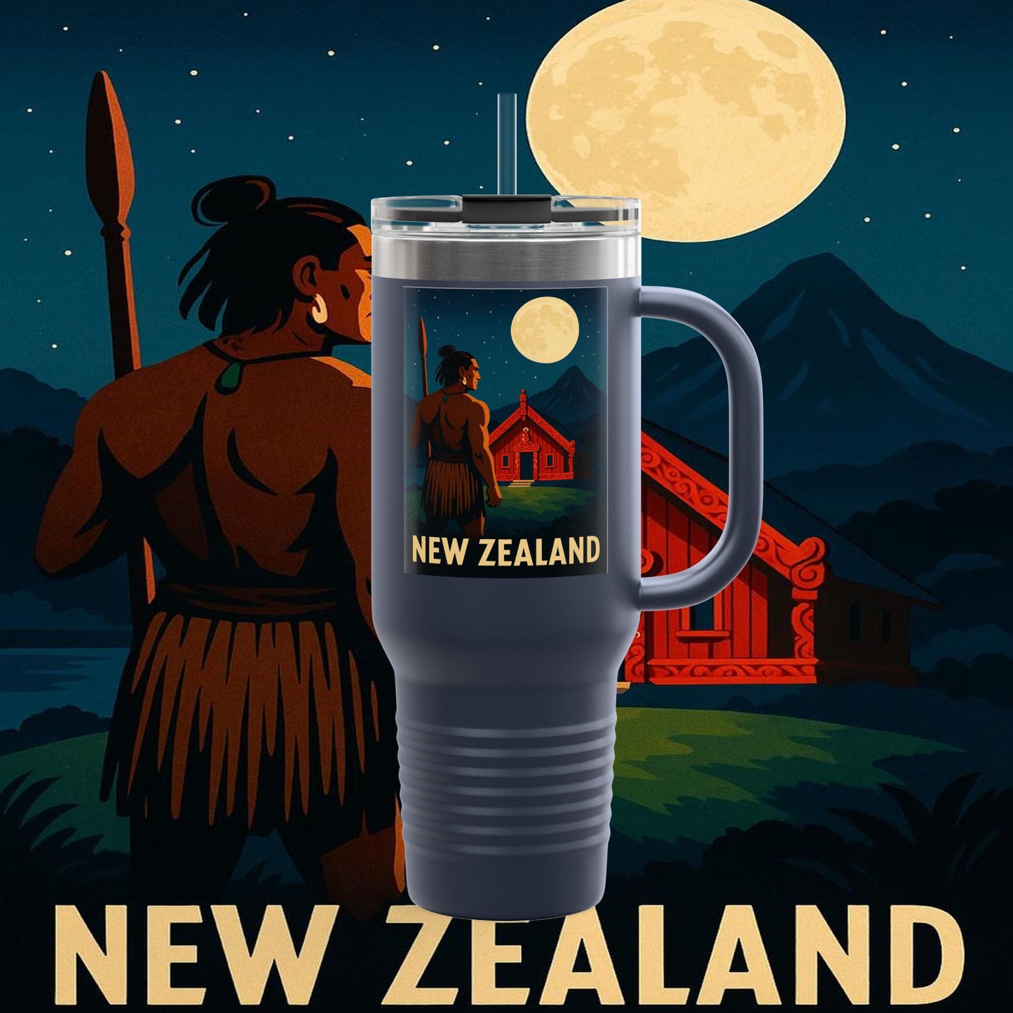 "New Zealand Insulated Travel Mug🏞️ – A paradise of nature and adventure"