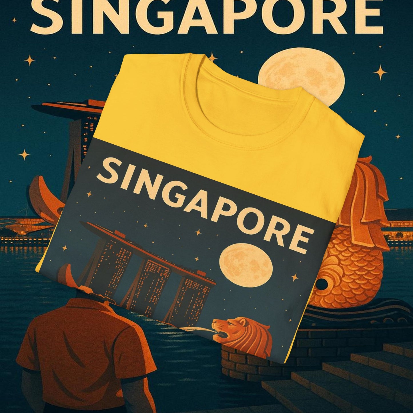 "Camiseta Singapur 🌆 – Futuro, cultura y naturaleza en un solo lugar"