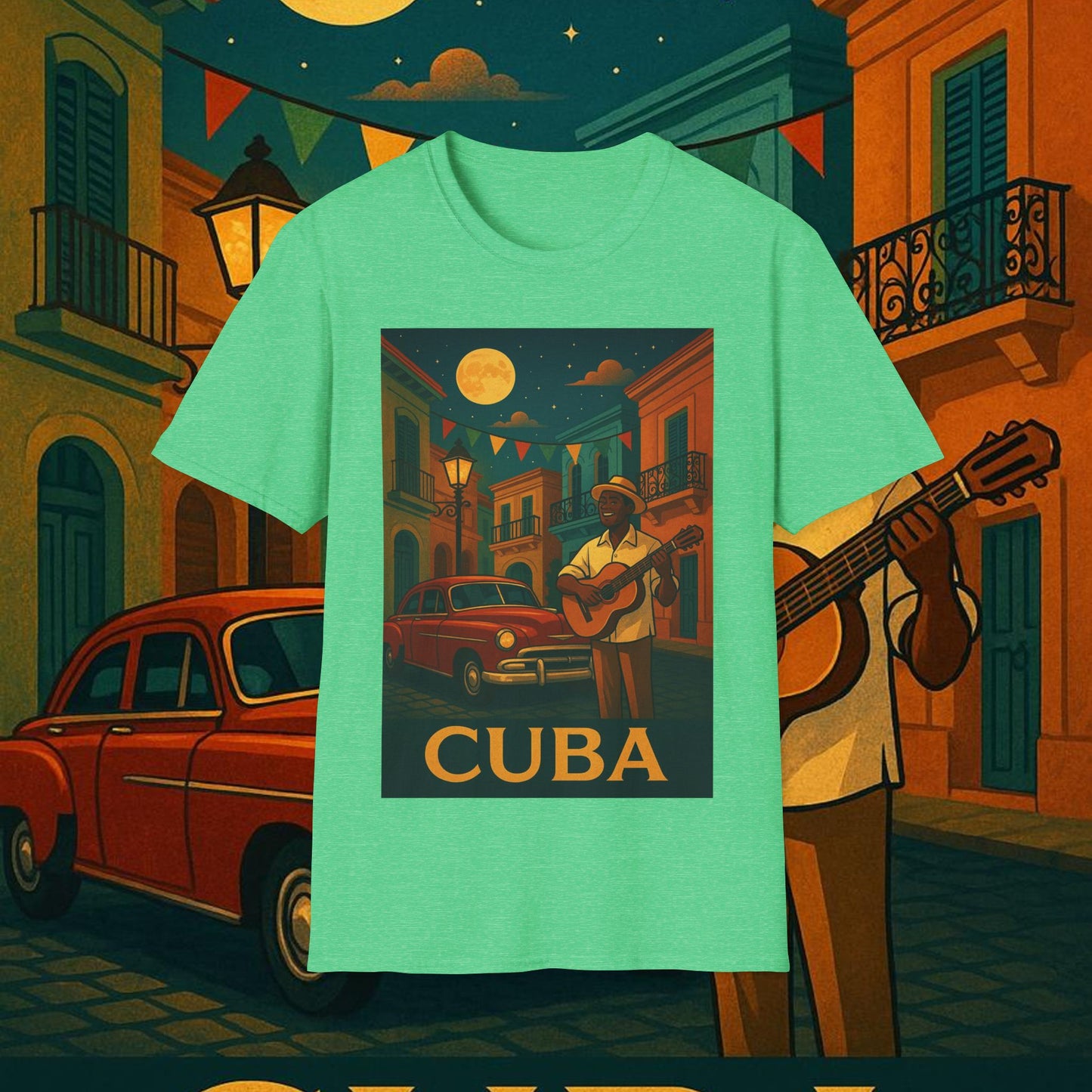 "Camiseta Cuba: Ritmo, Historia y Encanto Caribeño 🎺🚗🌴 "
