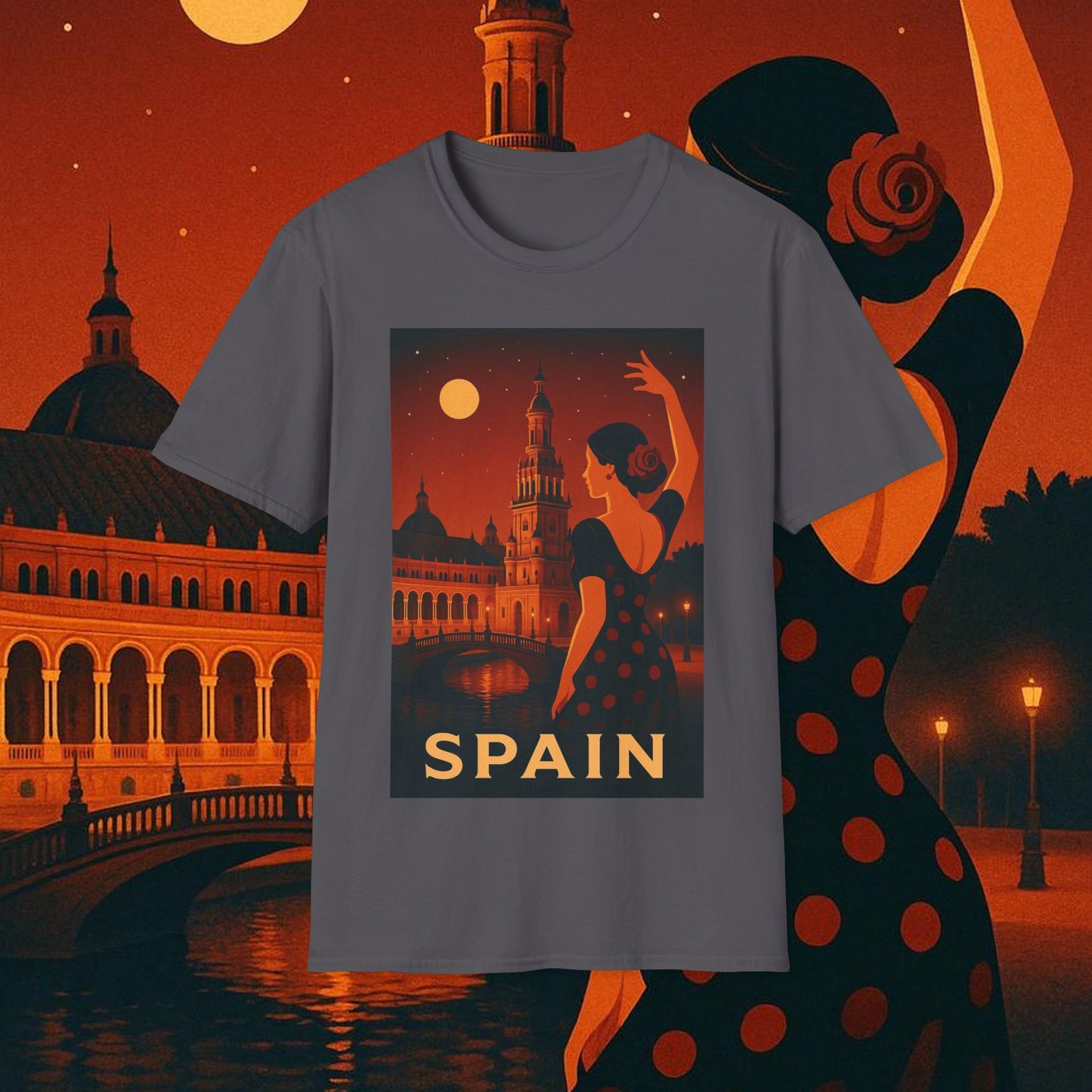 "Camiseta España: Pasión, Arte y Sabores que Enamoran 🎨💃🍷"